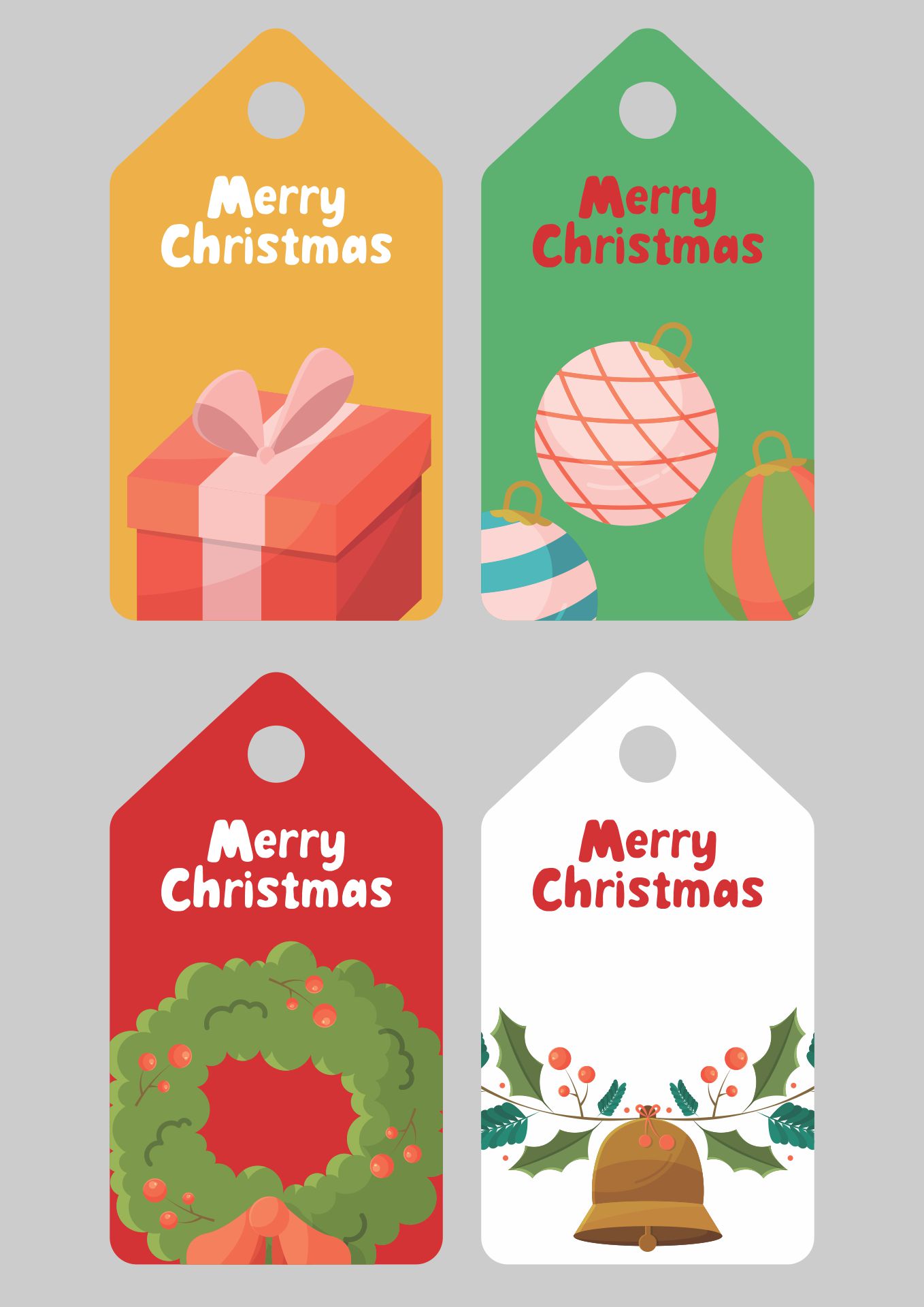 Festive Christmas Gift Tags Paper Printable