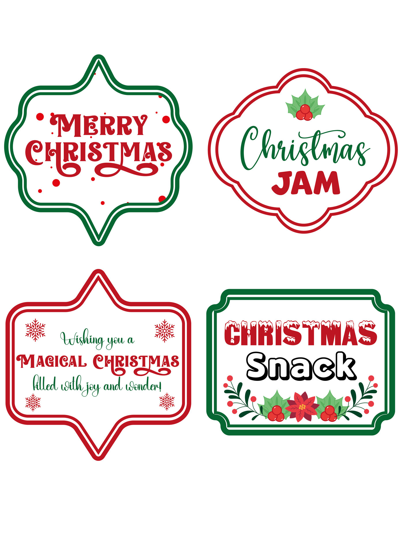 Festive Christmas Jar Tags