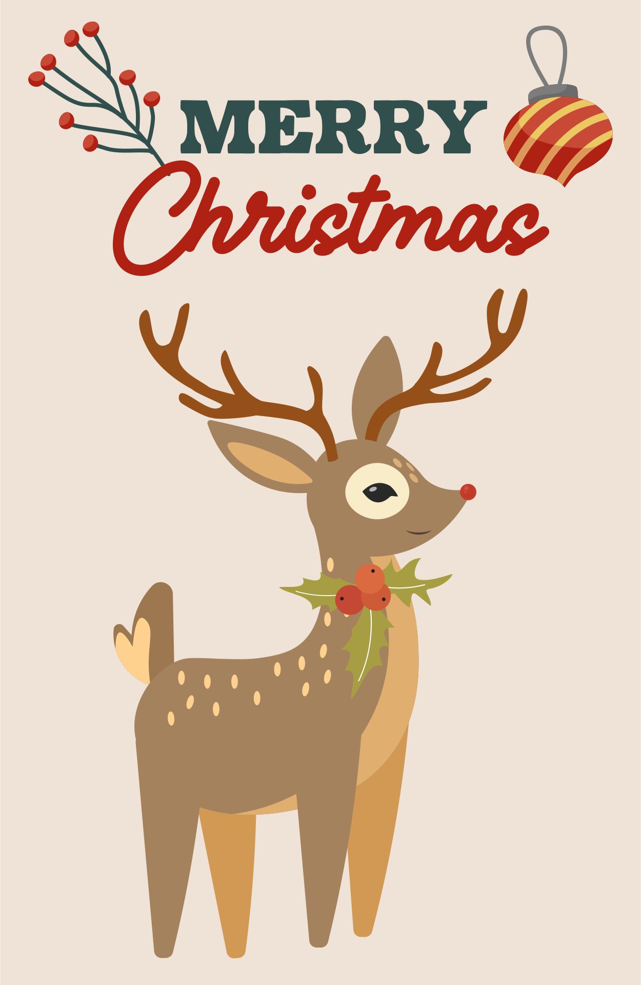 Festive Christmas Reindeer Printable