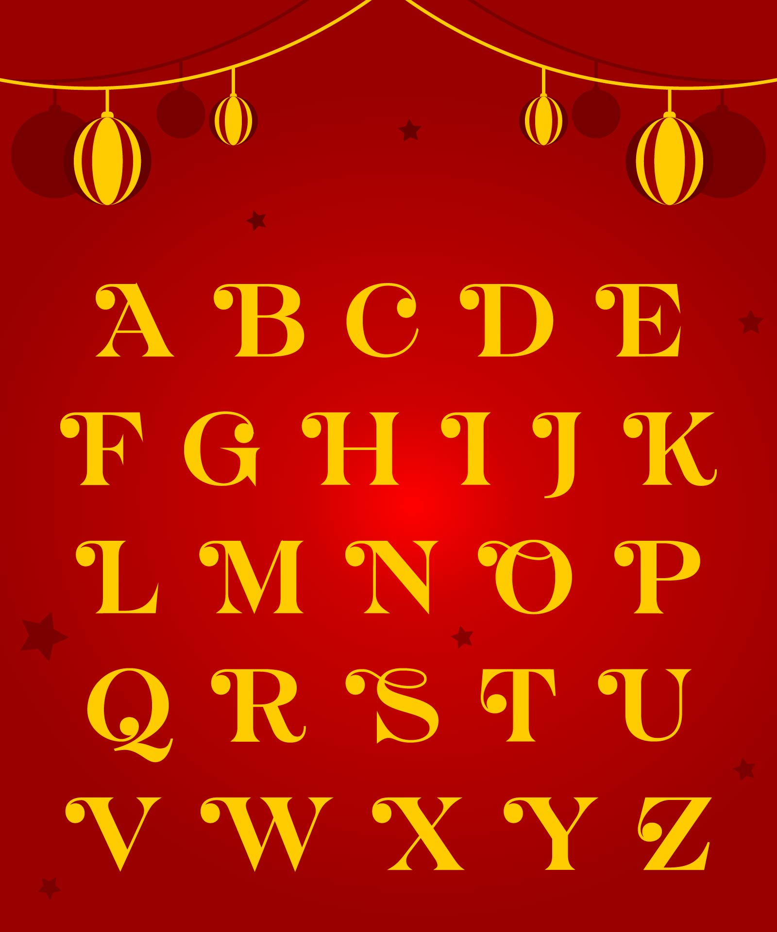 Festive Christmas Stencil Letters