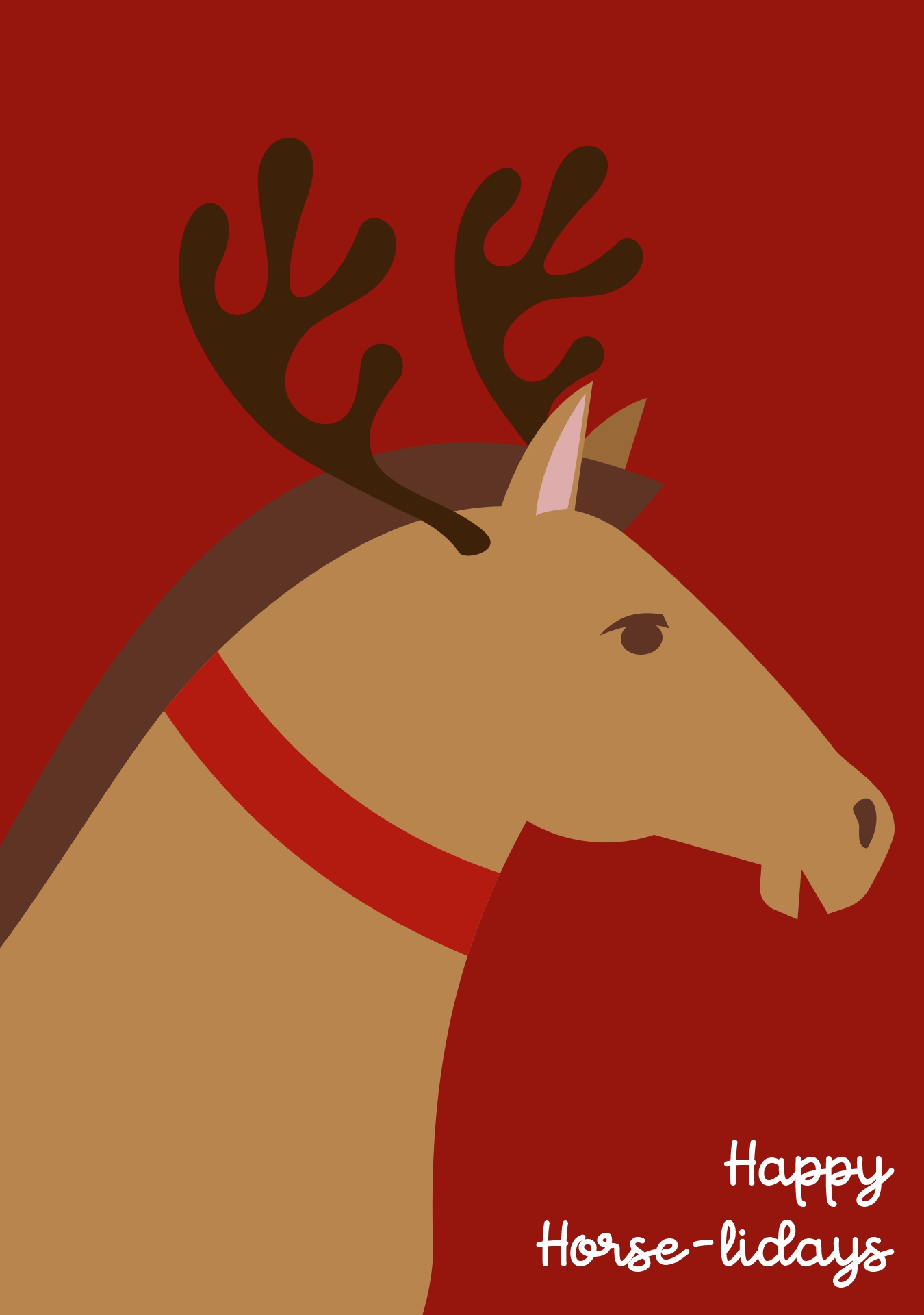 Festive Horse Christmas Cards Printable