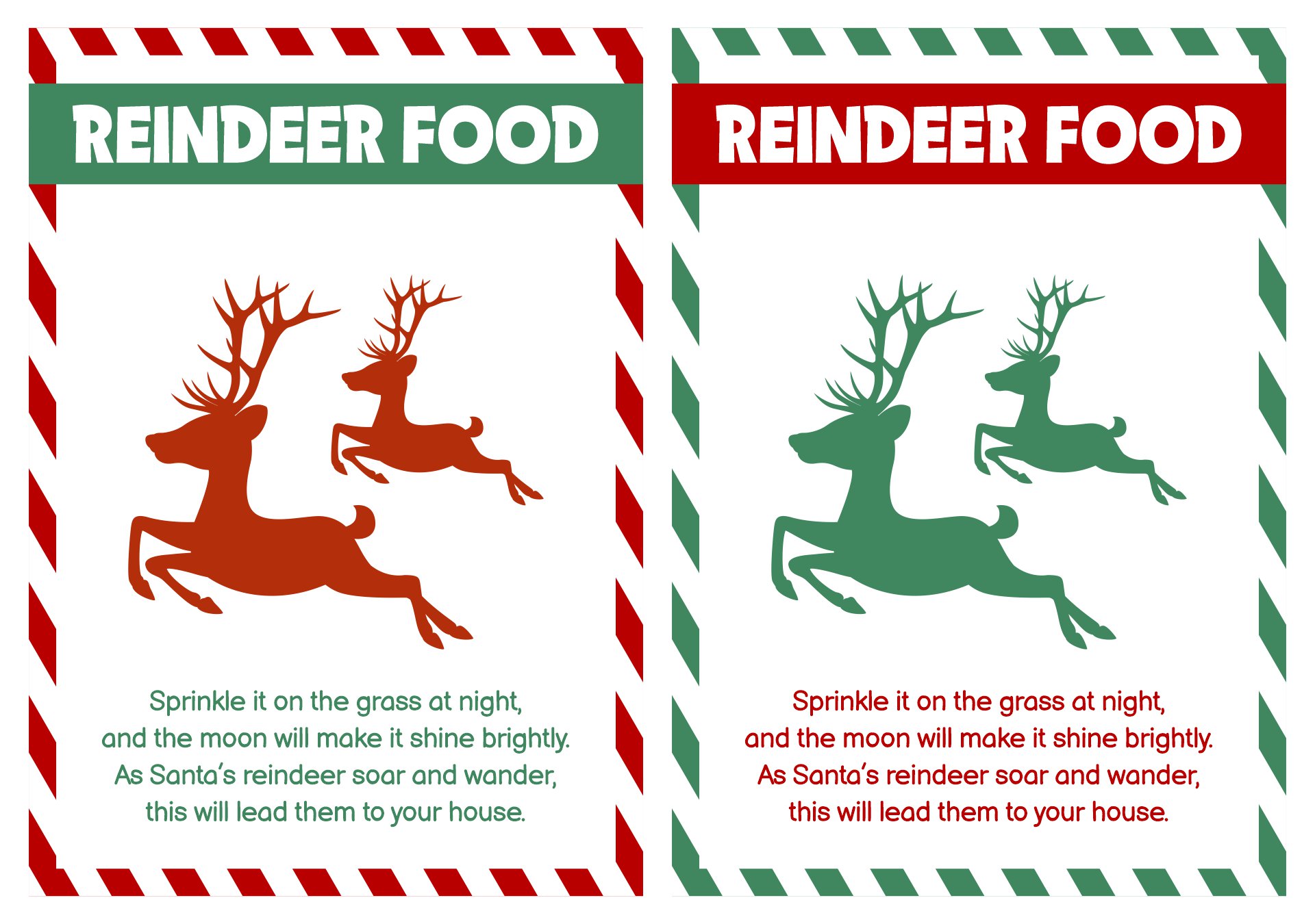 Festive Magic Reindeer Food Packet Printable