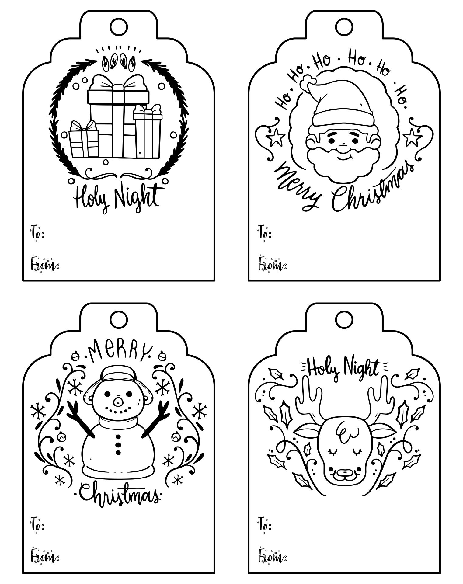 Festive Printable Christmas Gift Tag Labels