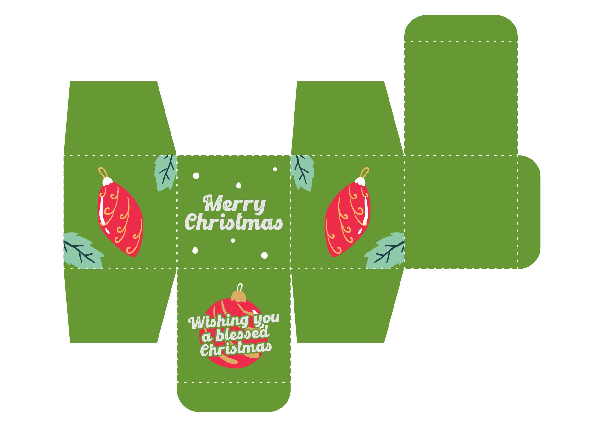 Festive Printable Gift Box for Christmas