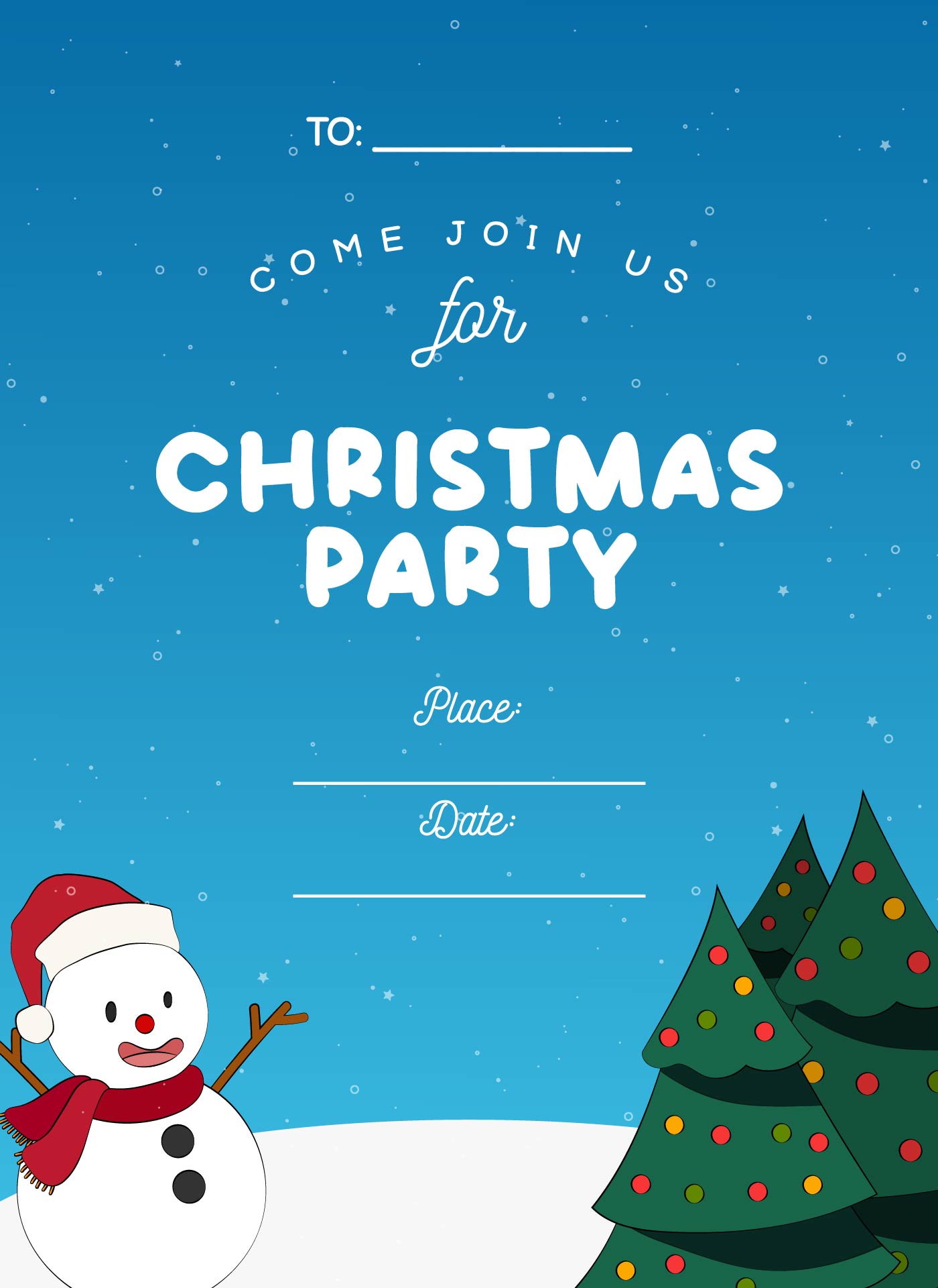 Frosty Snowman Party Invitations