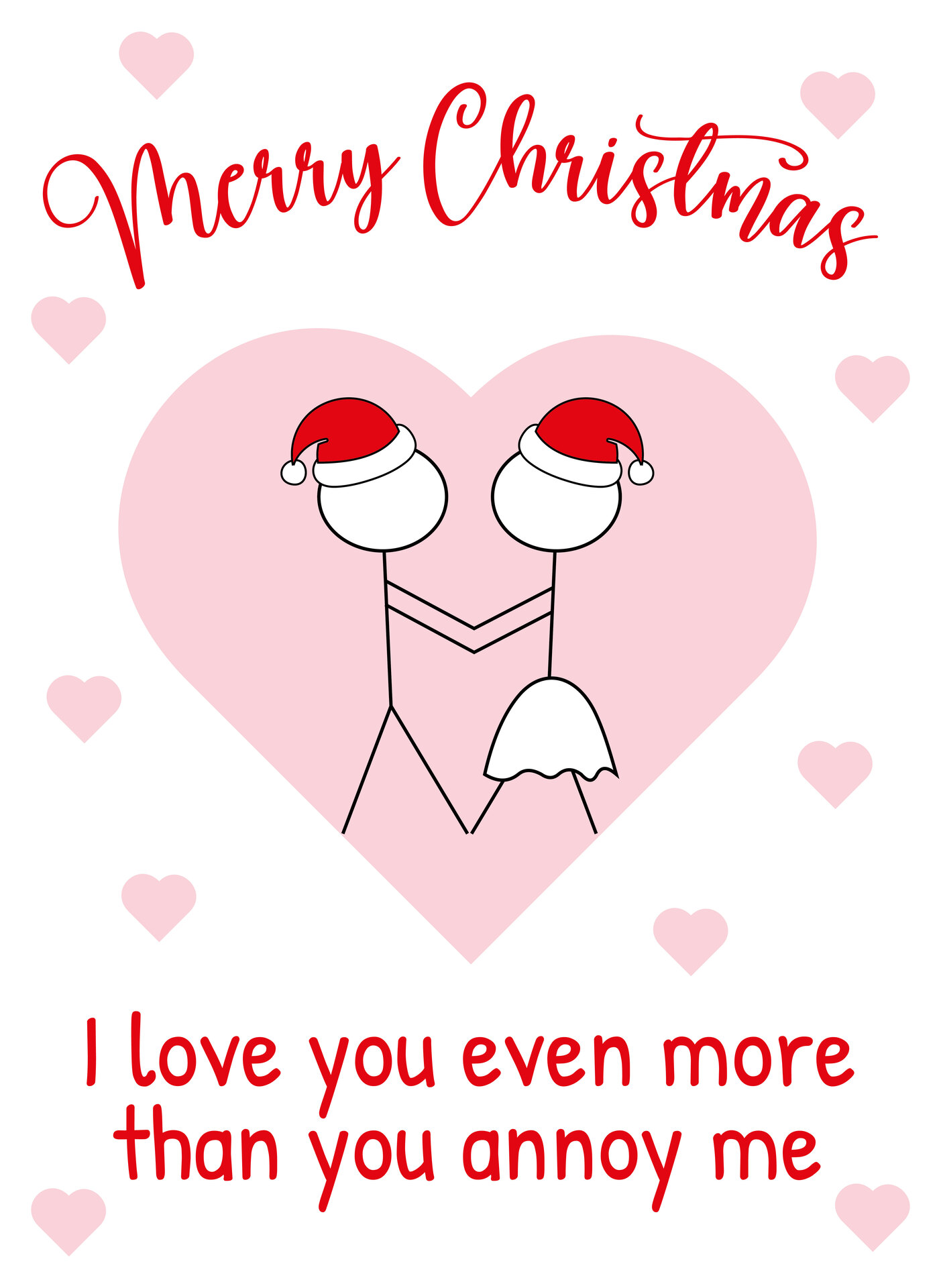 Funny Christmas Card Template For Couple