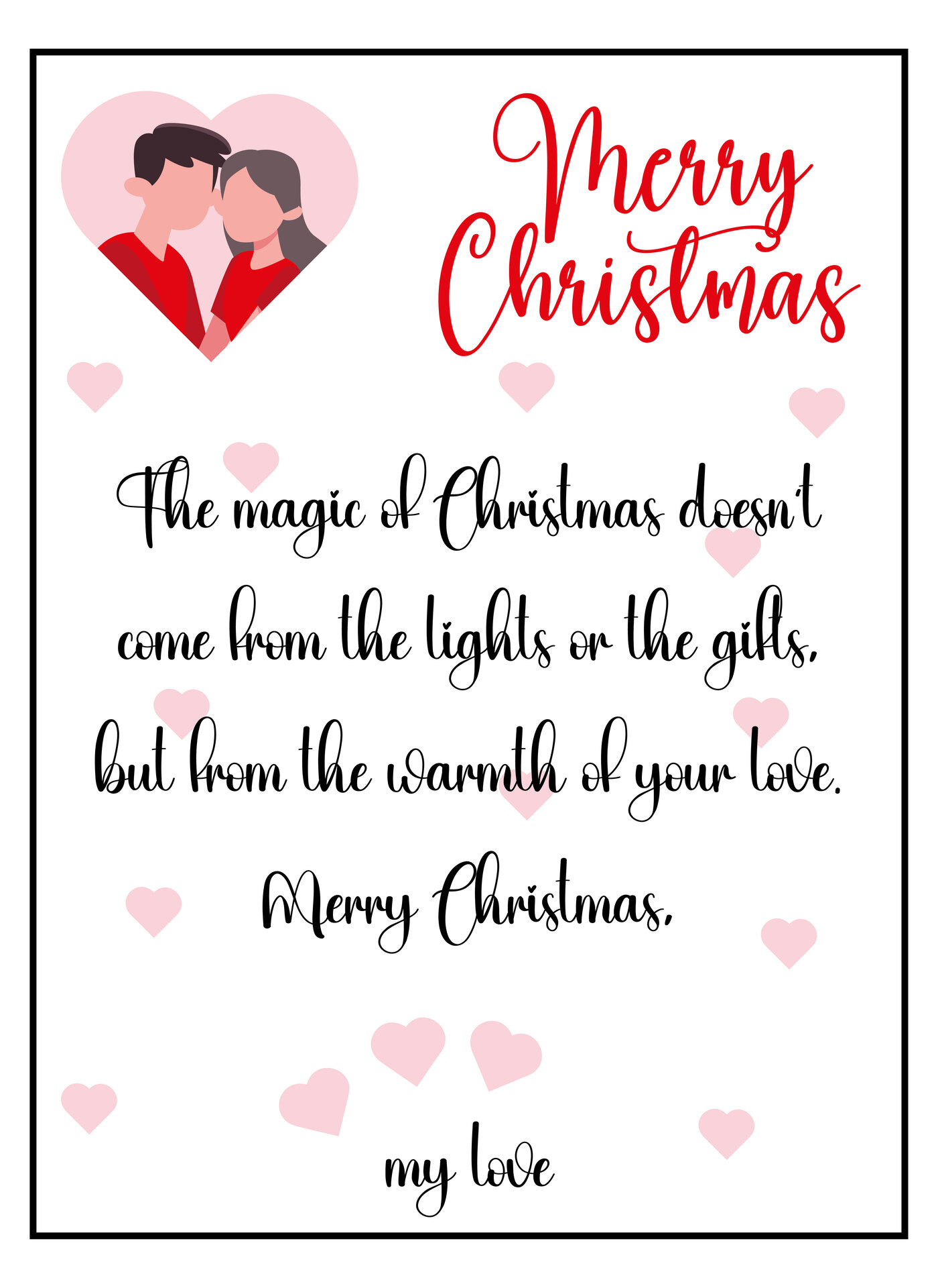 Girlfriend Romantic Christmas Card