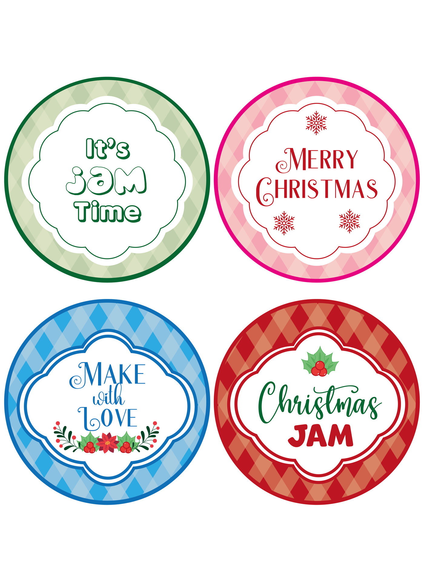 Happy Holidays Mason Jar Labels