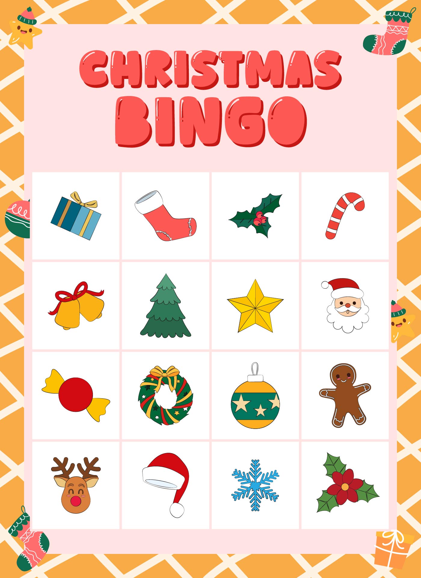 Holiday Bingo Game Printable for Kids