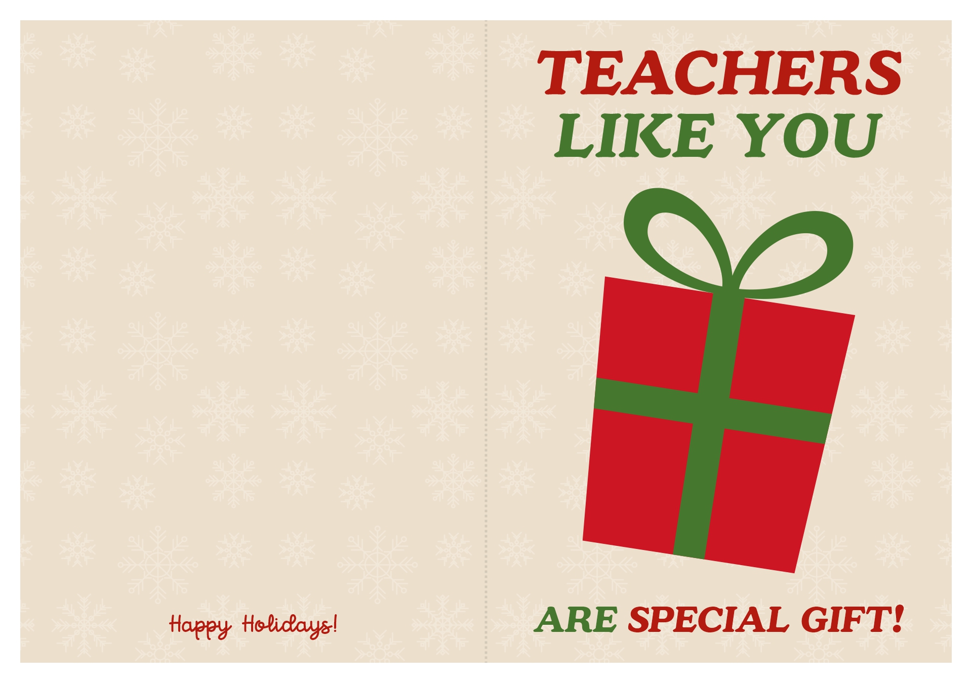 Holiday Card Printables for Teachers