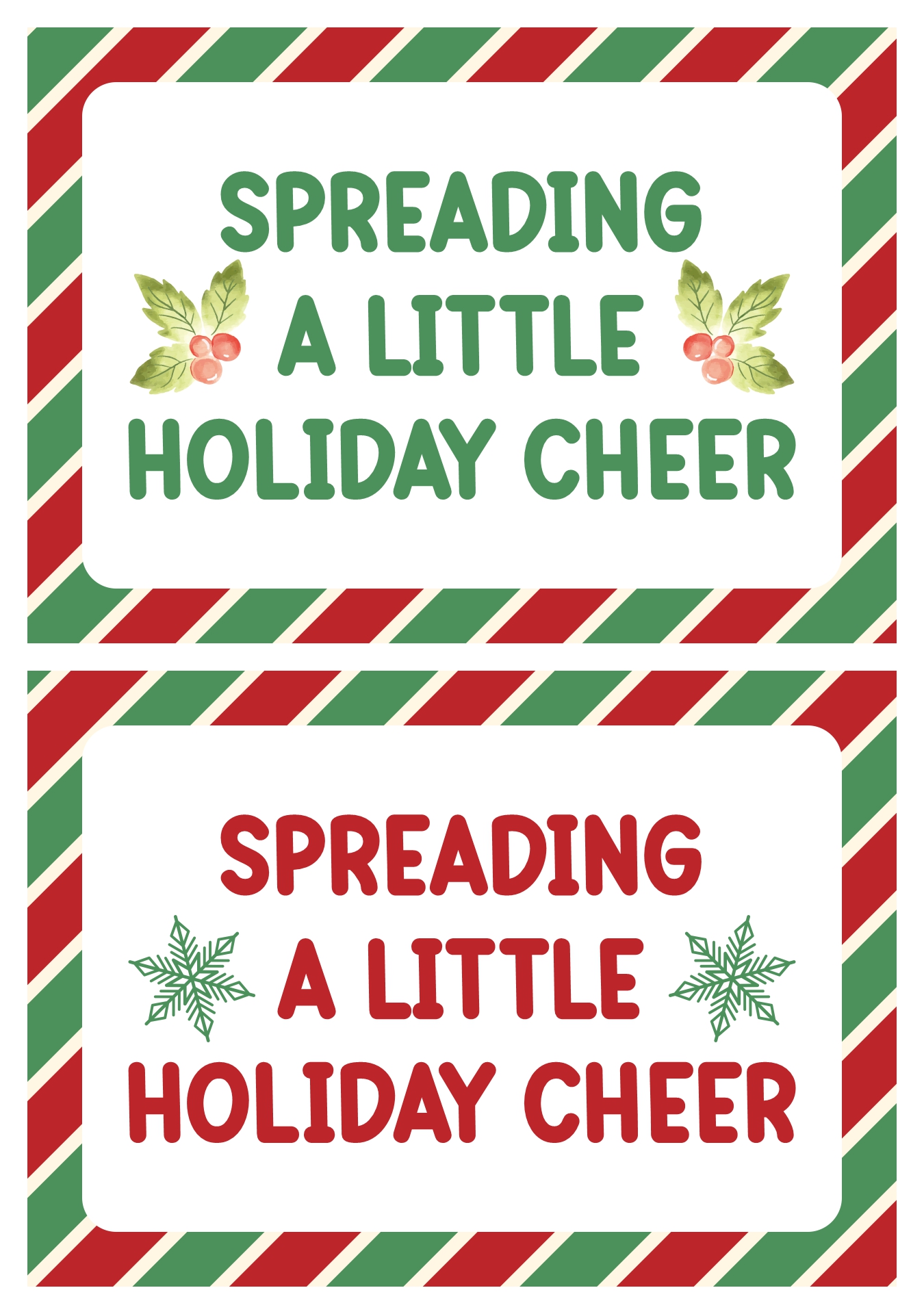 Holiday Cheer Gift Tags Printable