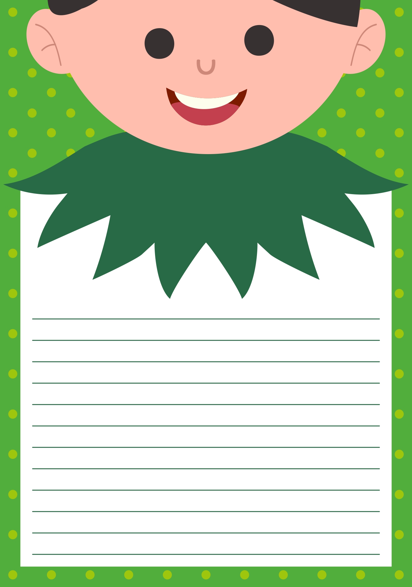 Holiday Elf Pattern Stationery