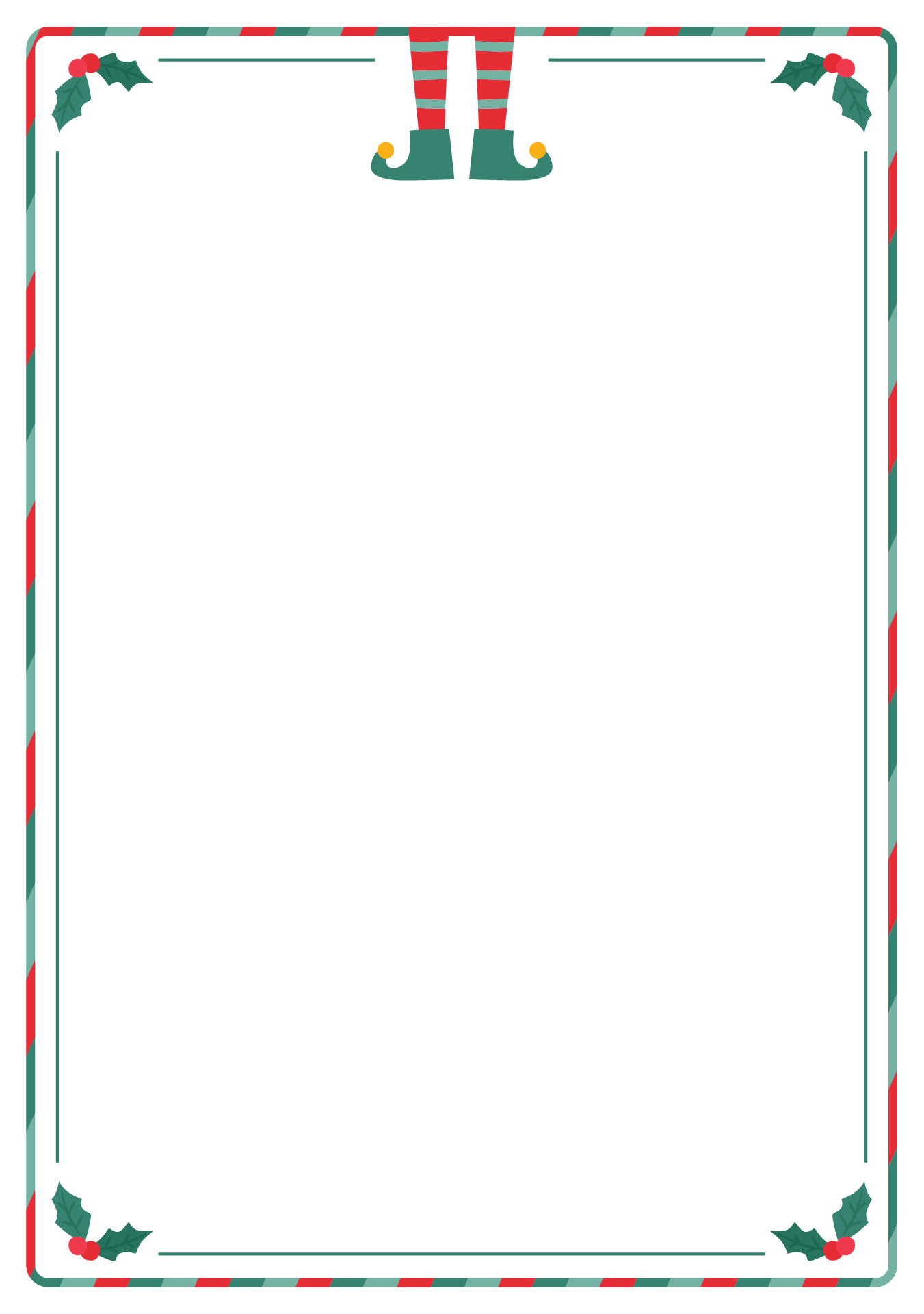 Holiday Elf Themed Letterhead