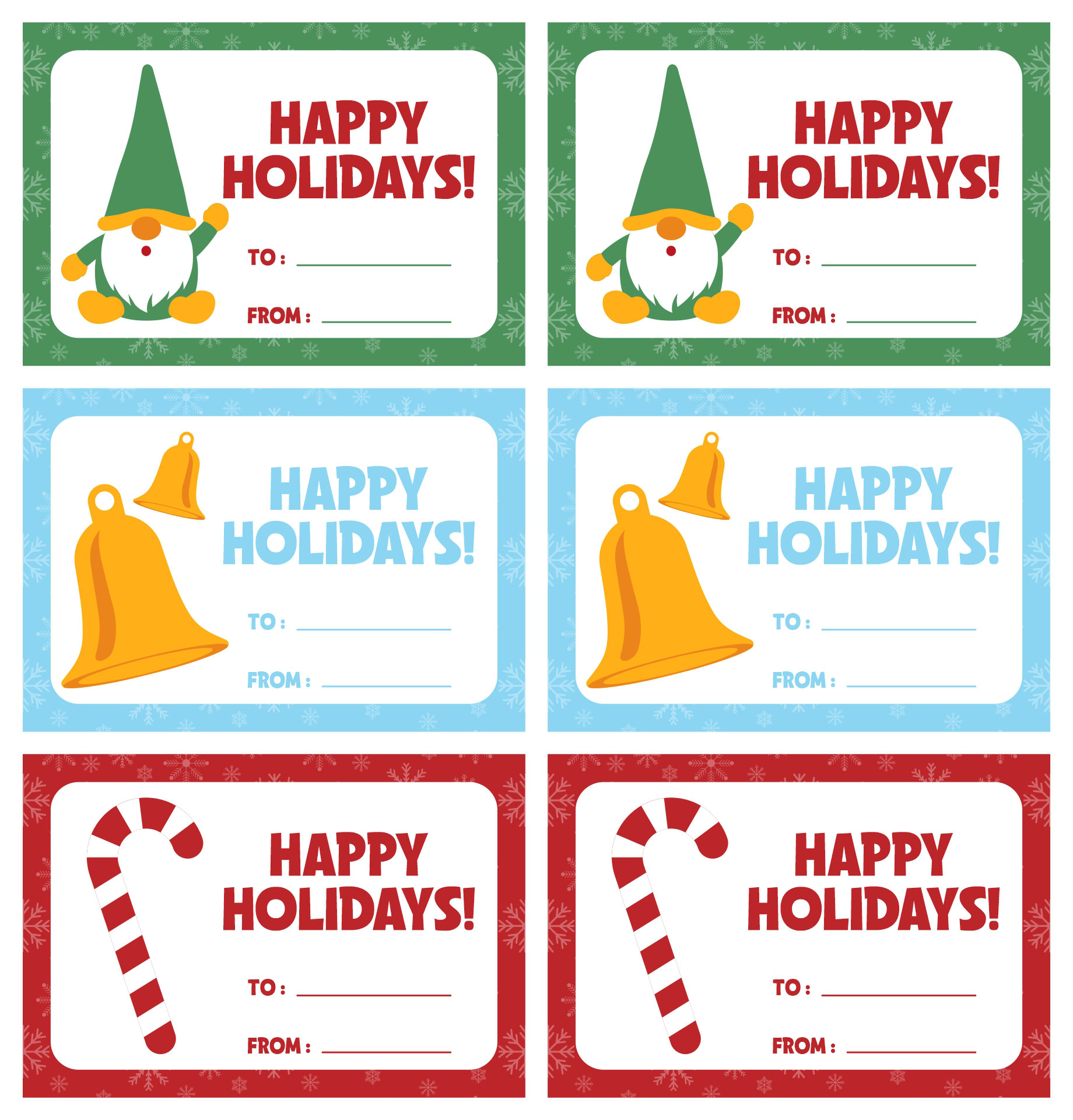 Holiday Gift Tags Paper Printable