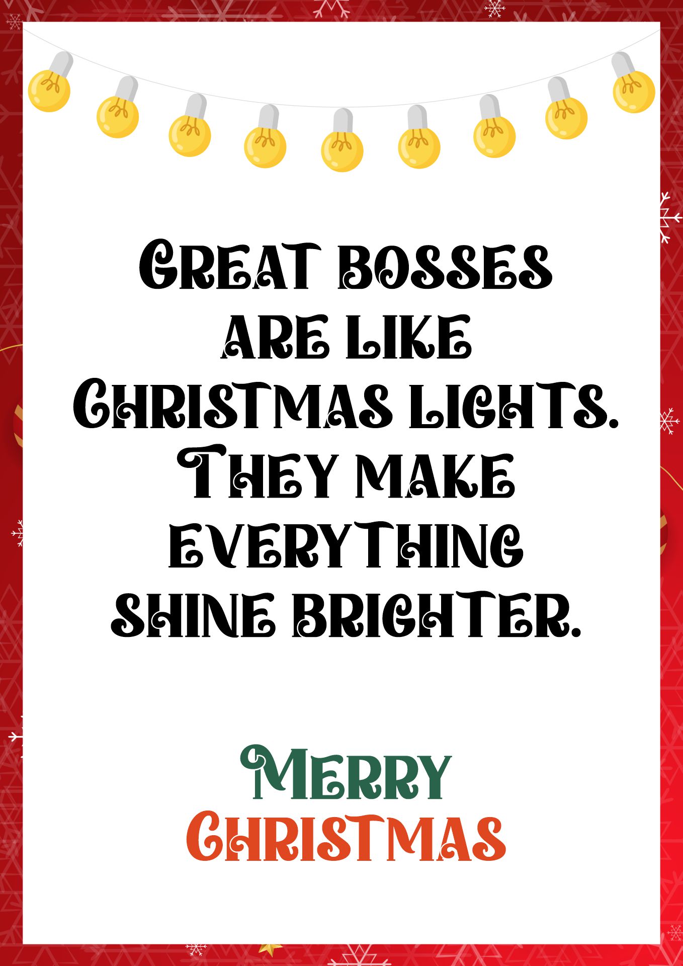 Holiday Greeting Cards for Boss Printable