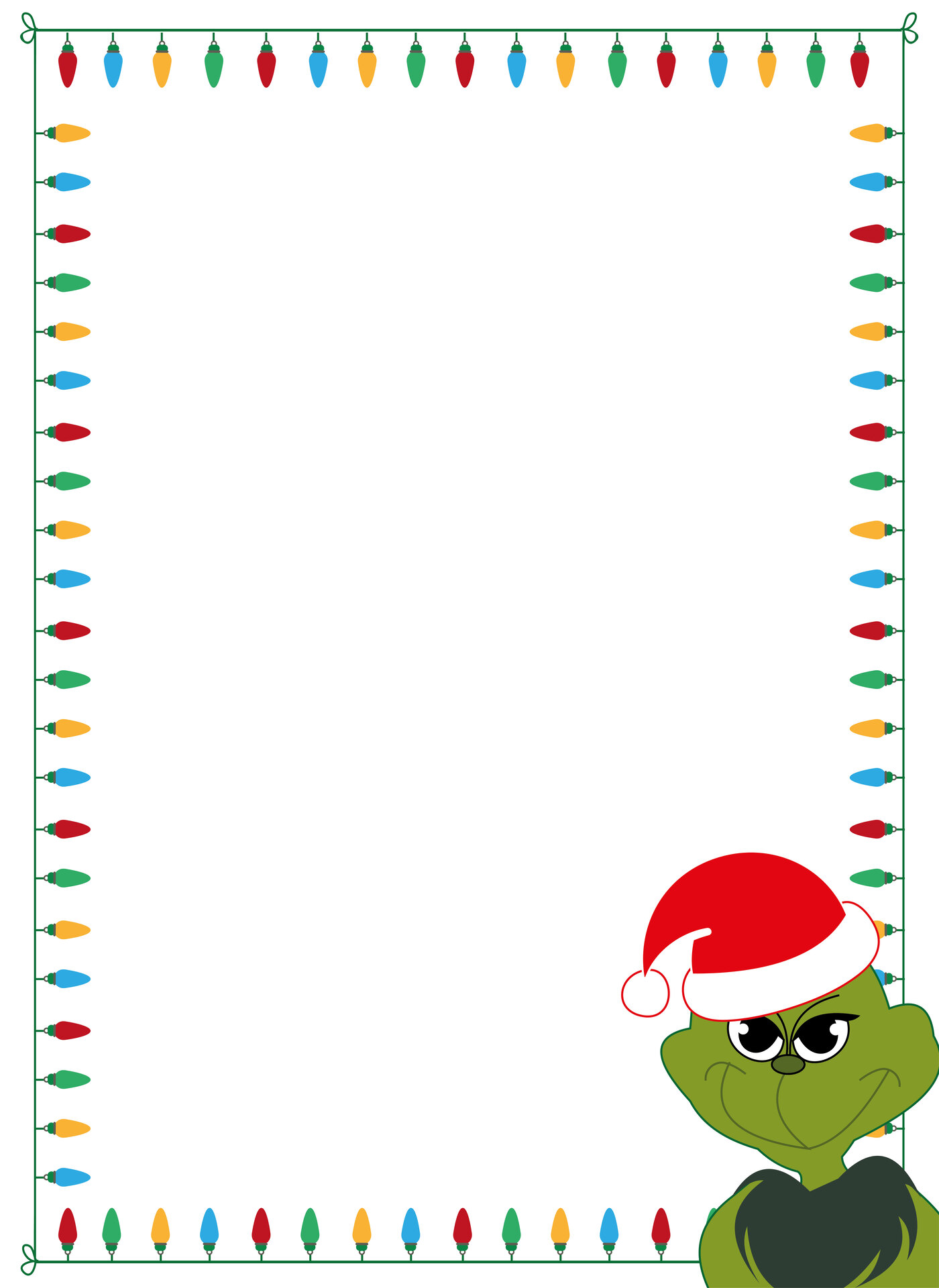 Holiday Grinch Seuss Border Printable