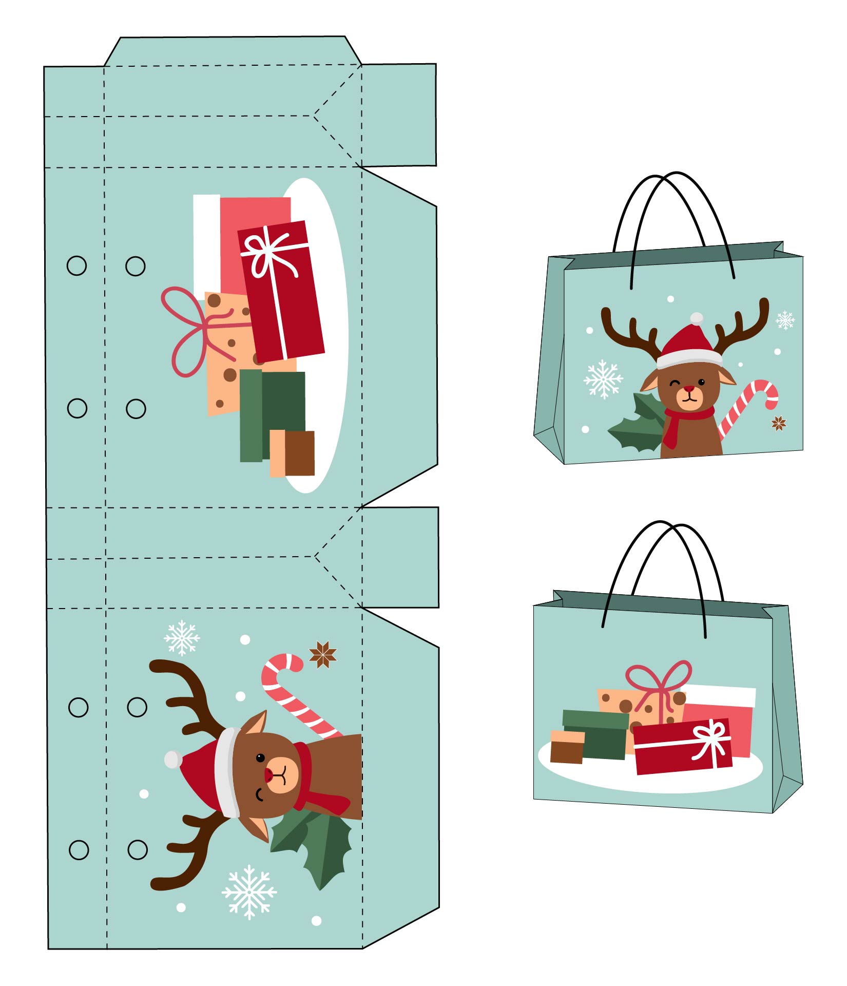 Holiday-Themed Paper Bag Art Printable