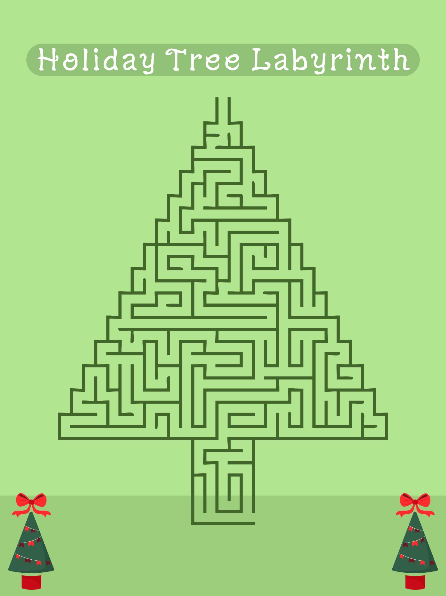 Holiday Tree Labyrinth Printout