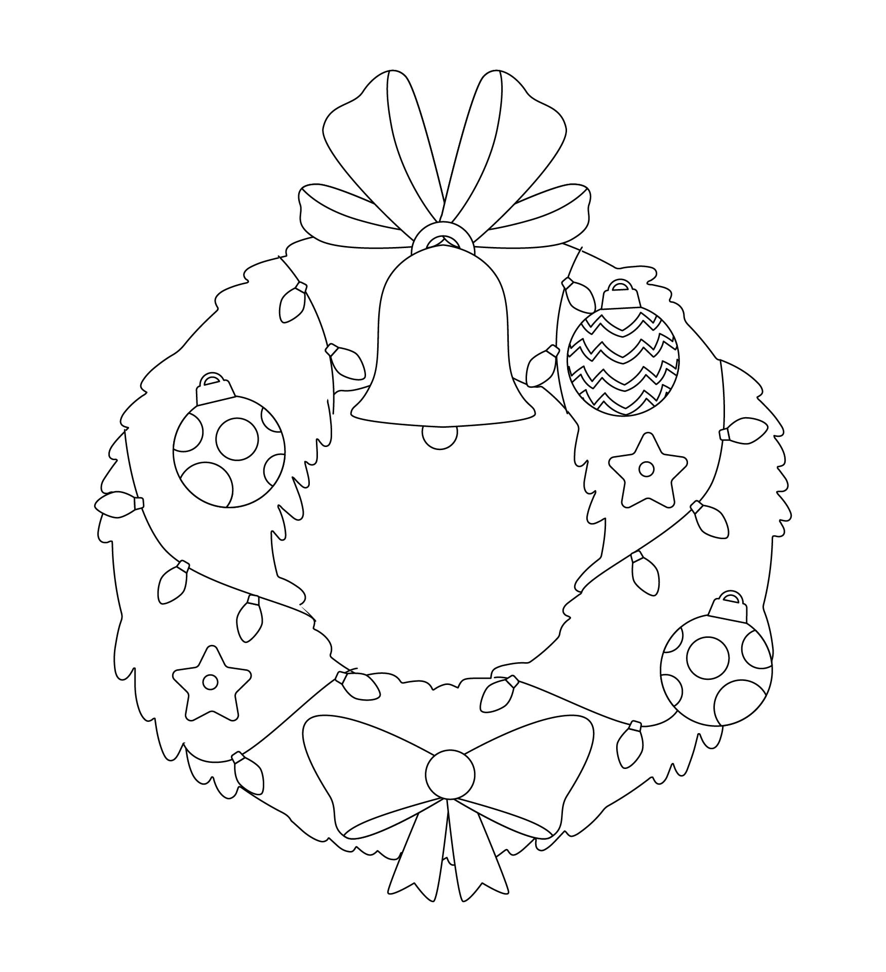 Holiday Wreath Coloring Printables