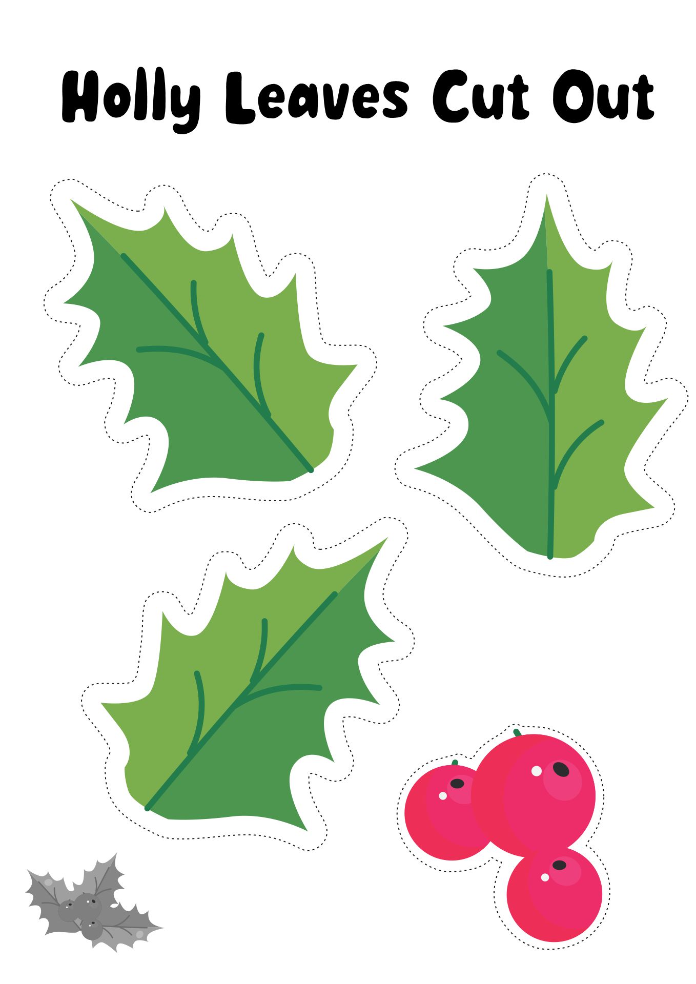 Holly Leaf Cutouts Printables