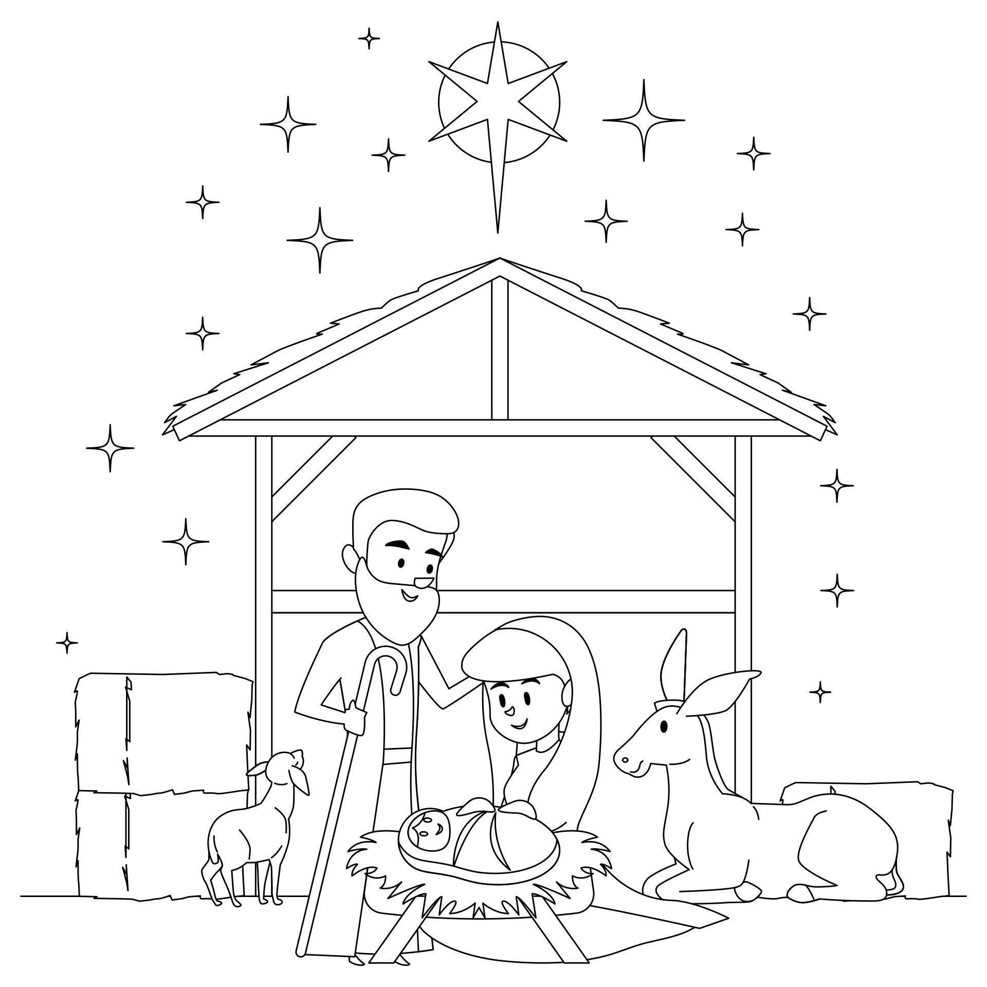 Jesus Birth Christmas Story Coloring Pages Printable