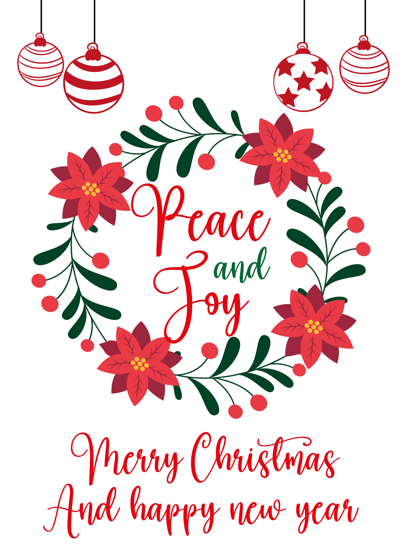 Joy and Peace Printable Holiday Cards