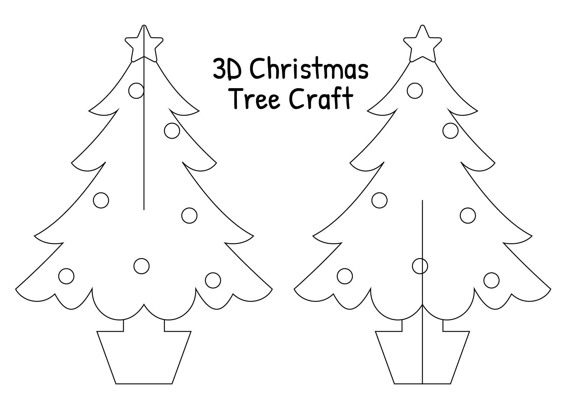 Kids 3D Christmas Tree Activity Printable