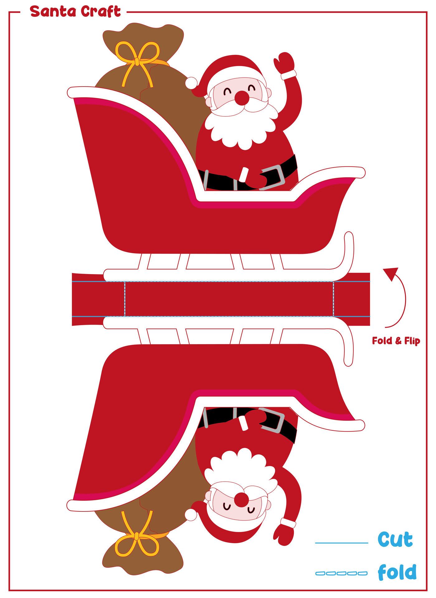 Kids Santa Sleigh Craft Printable