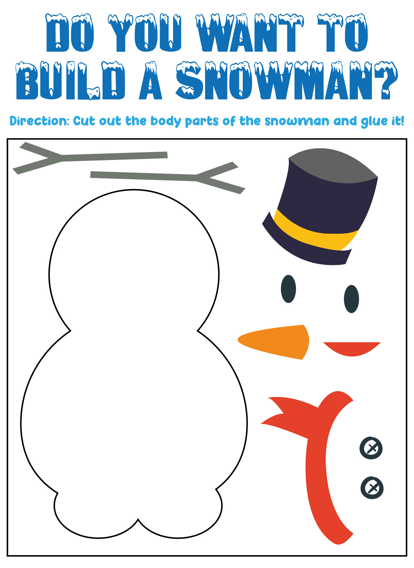 Large Snowman Craft Printables