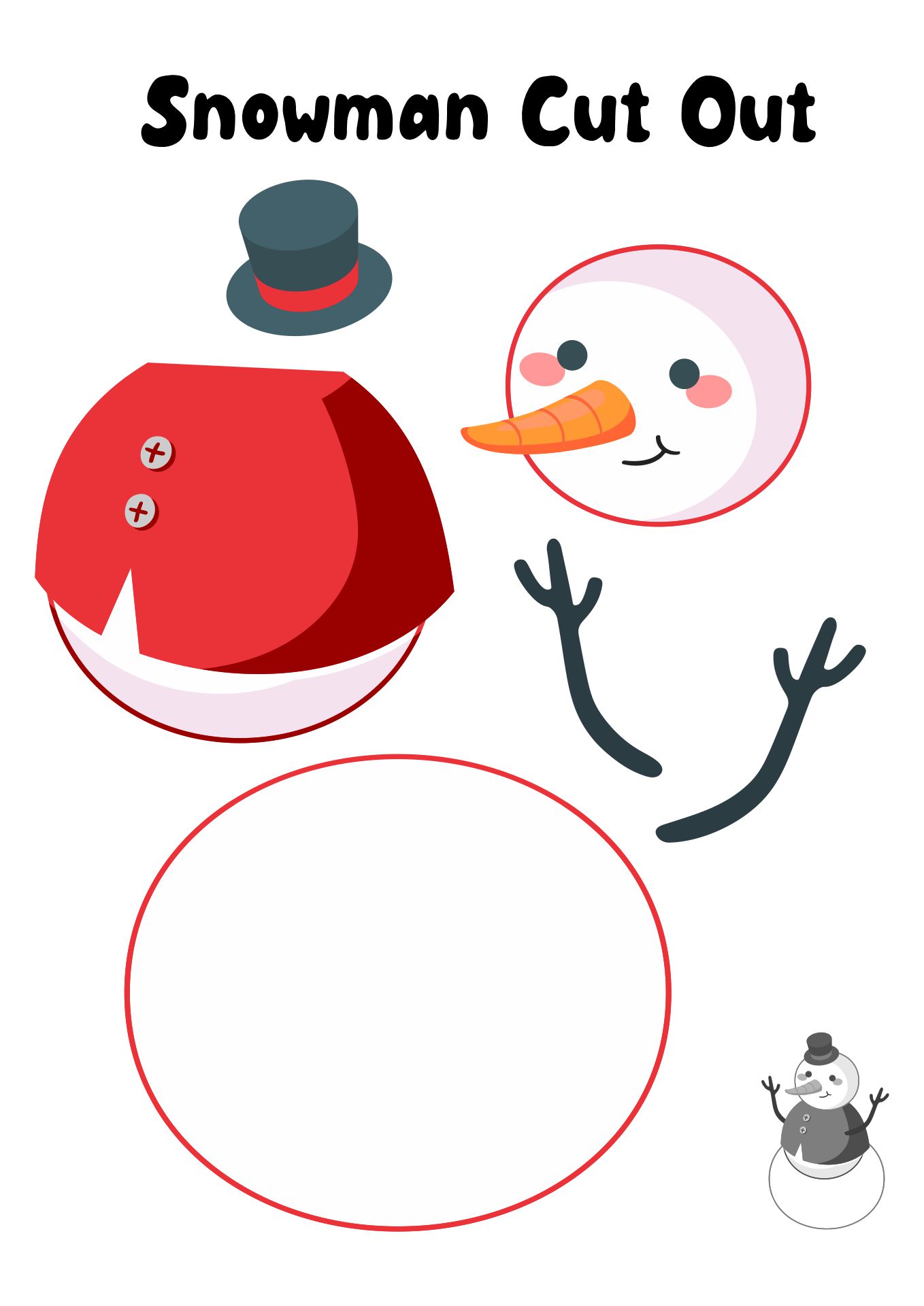 Large Snowman Cut-Outs for Kids