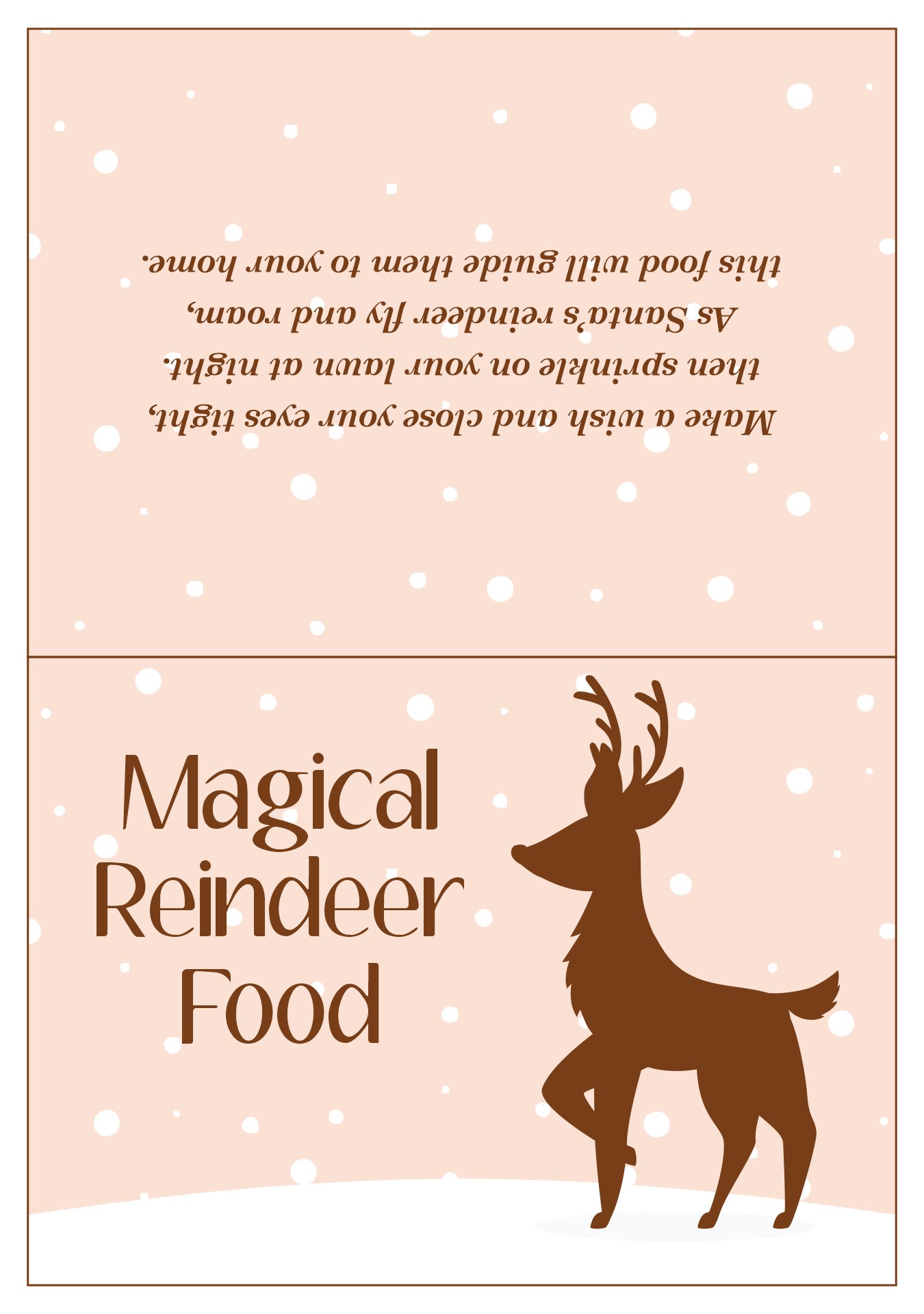 Magic Reindeer Food Bag Toppers Printable