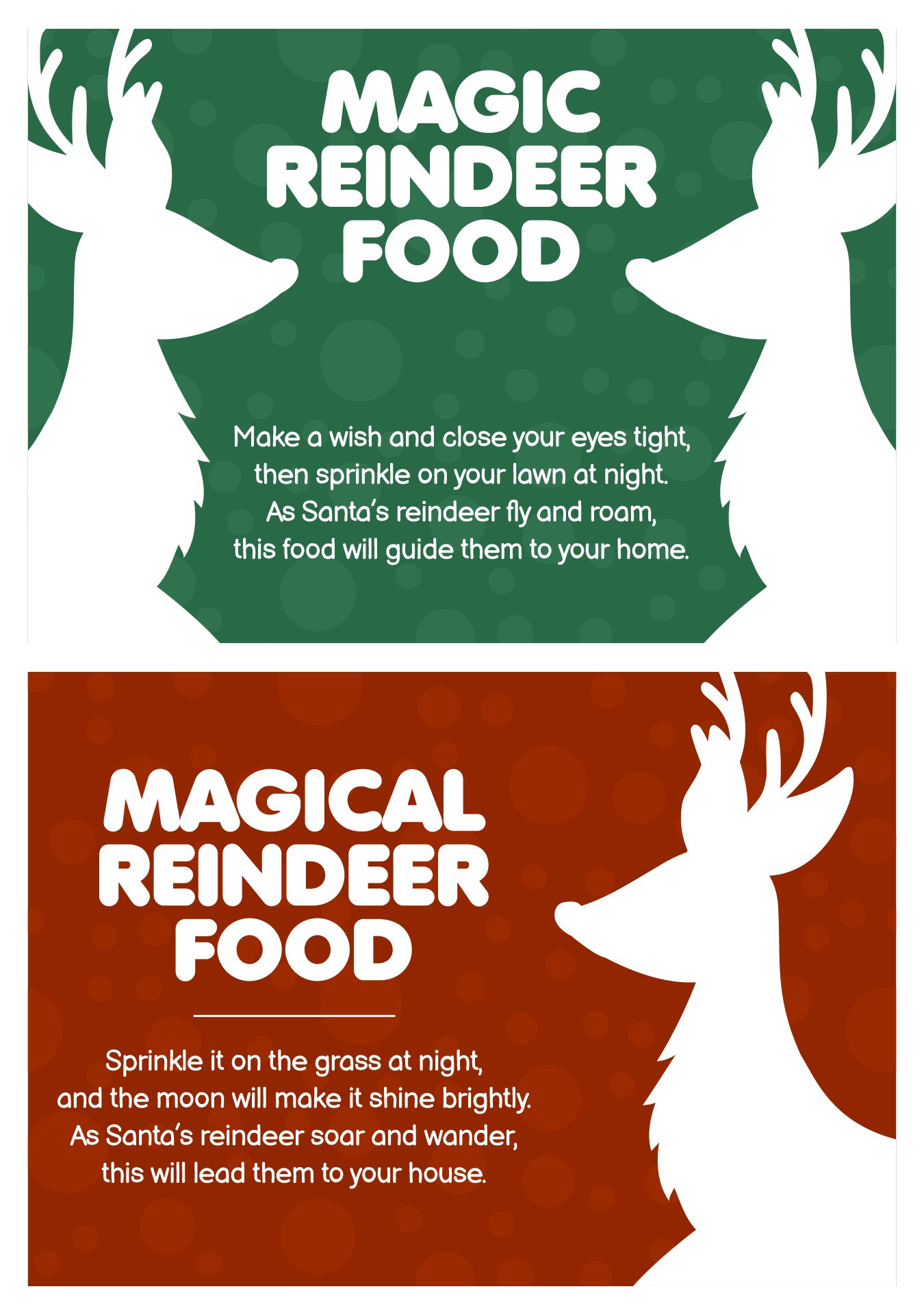 Magic Reindeer Food Labels Printable