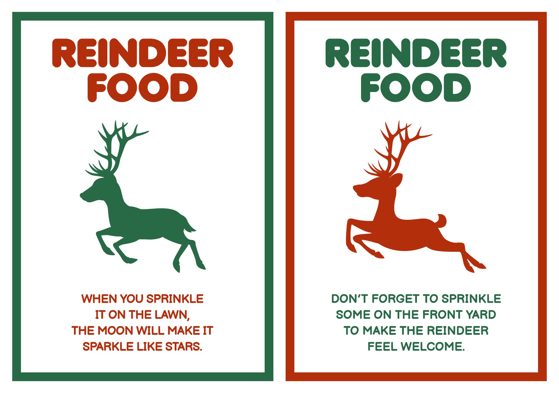 Magic Reindeer Food Tags Printable