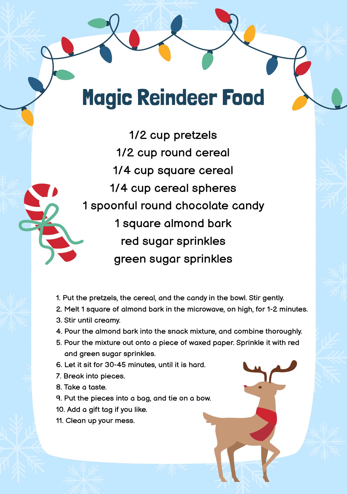 Magical Reindeer Food Mix Instructions