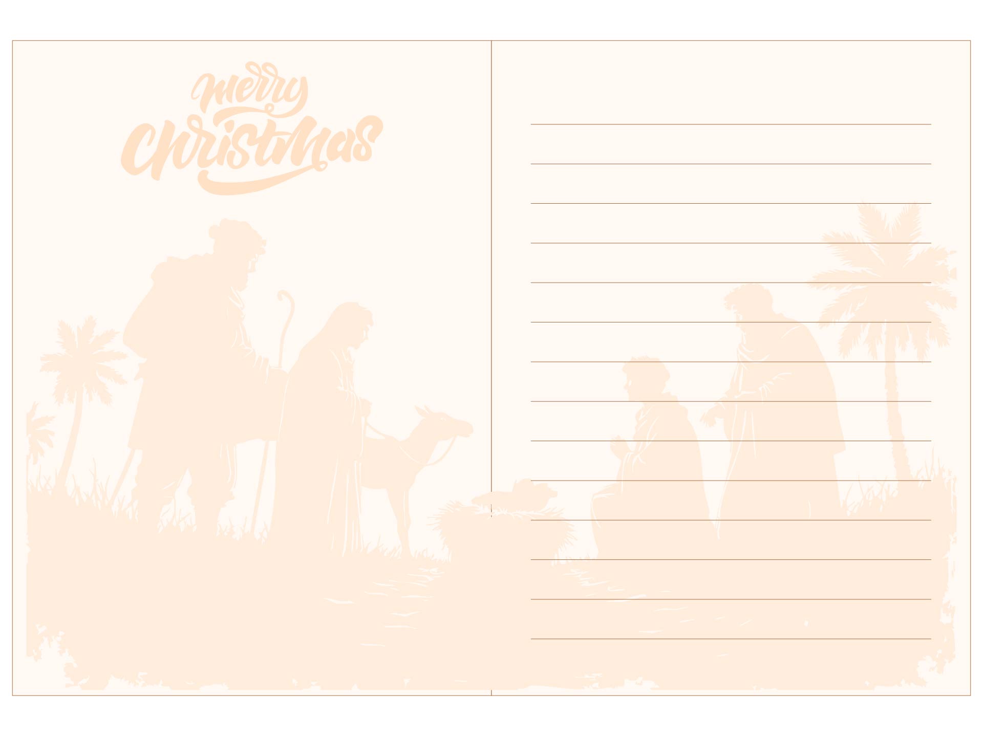 Nativity Scene Christmas Cards Printable