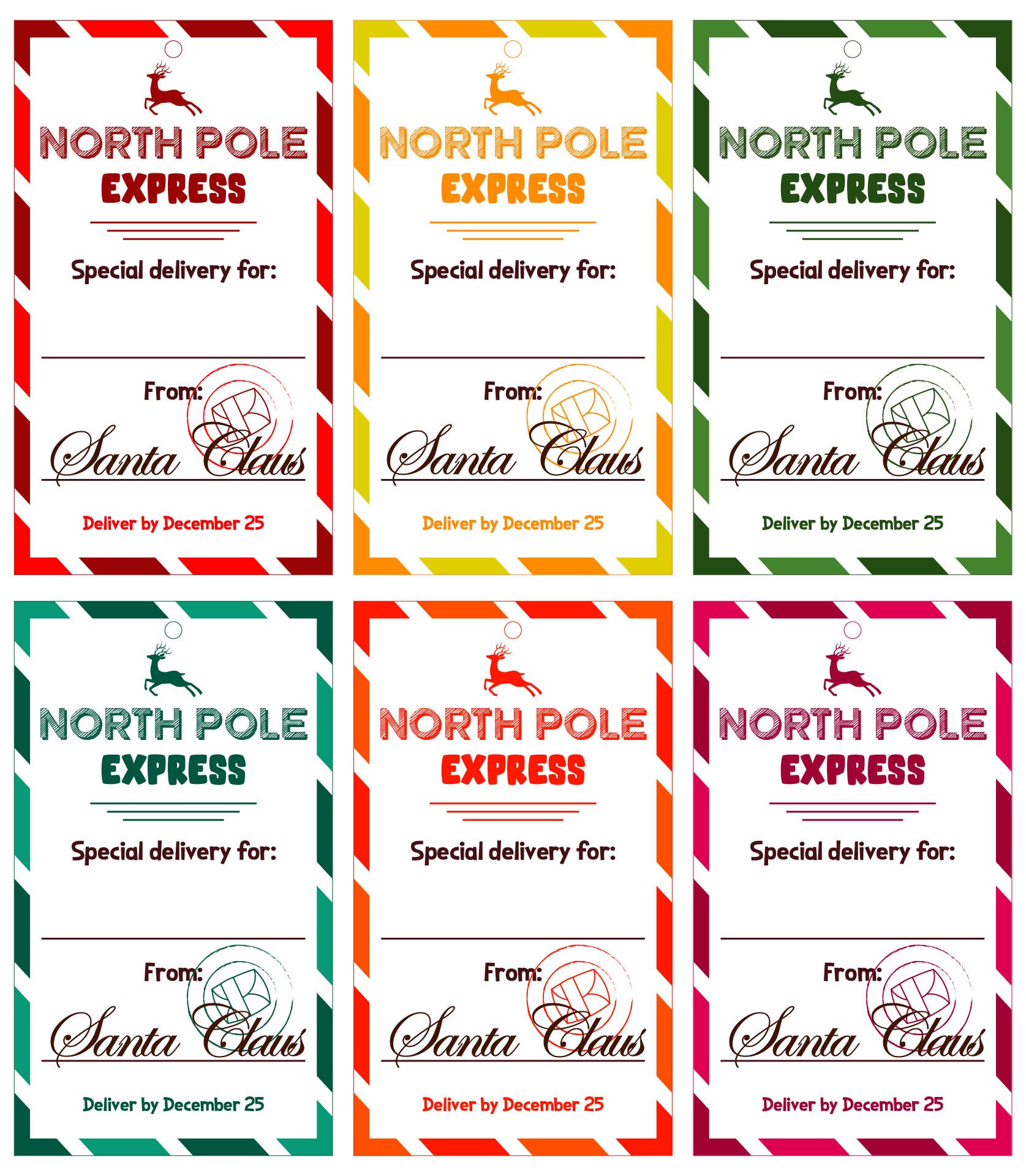 North Pole Christmas Gift Tags Printable