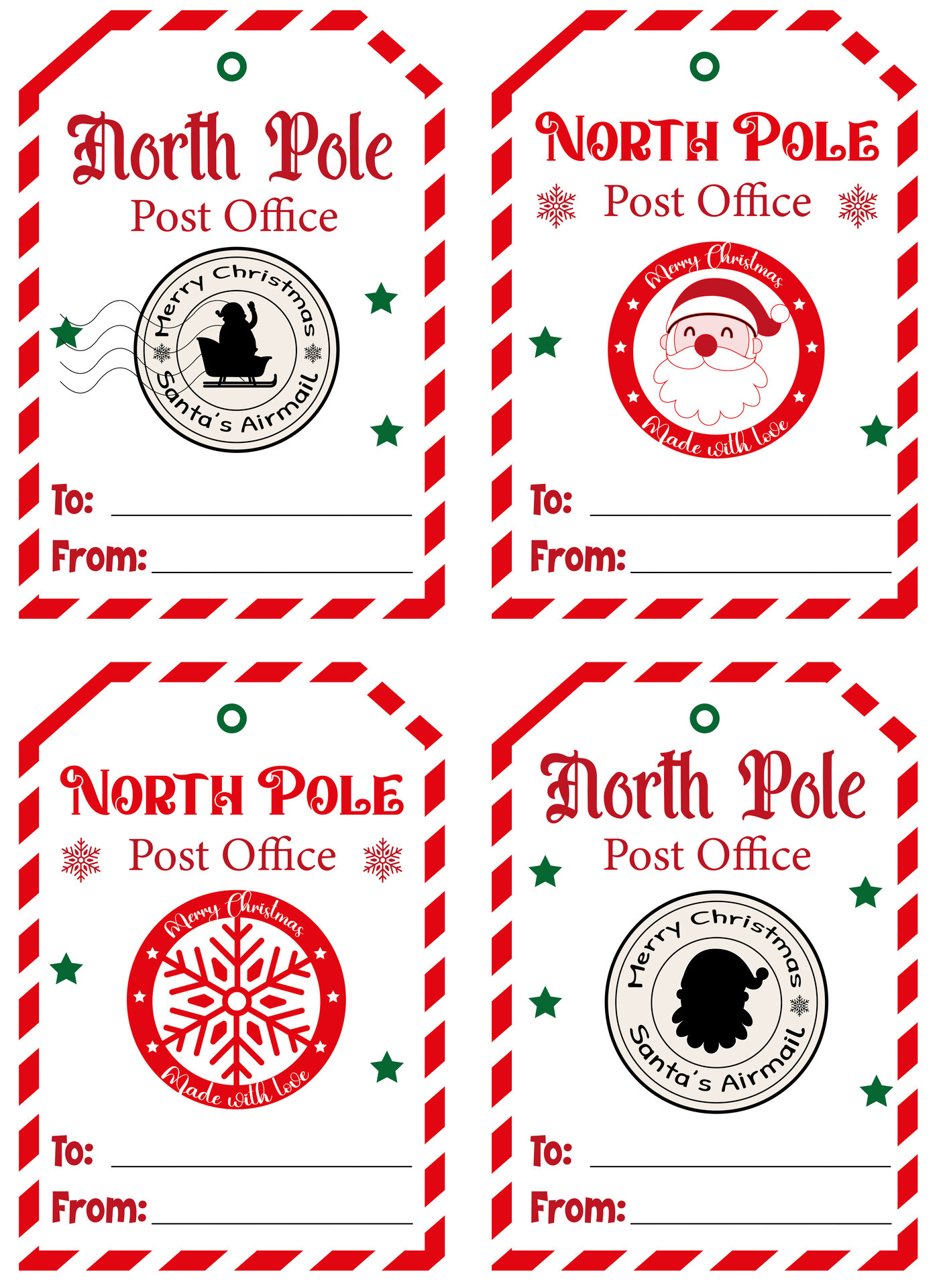 North Pole Delivery Christmas Gift Labels