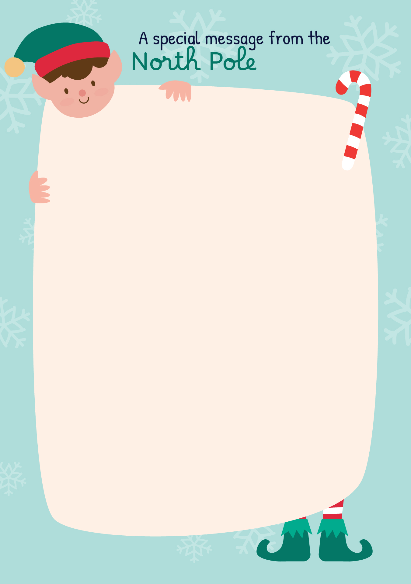 North Pole Elf Printable Paper