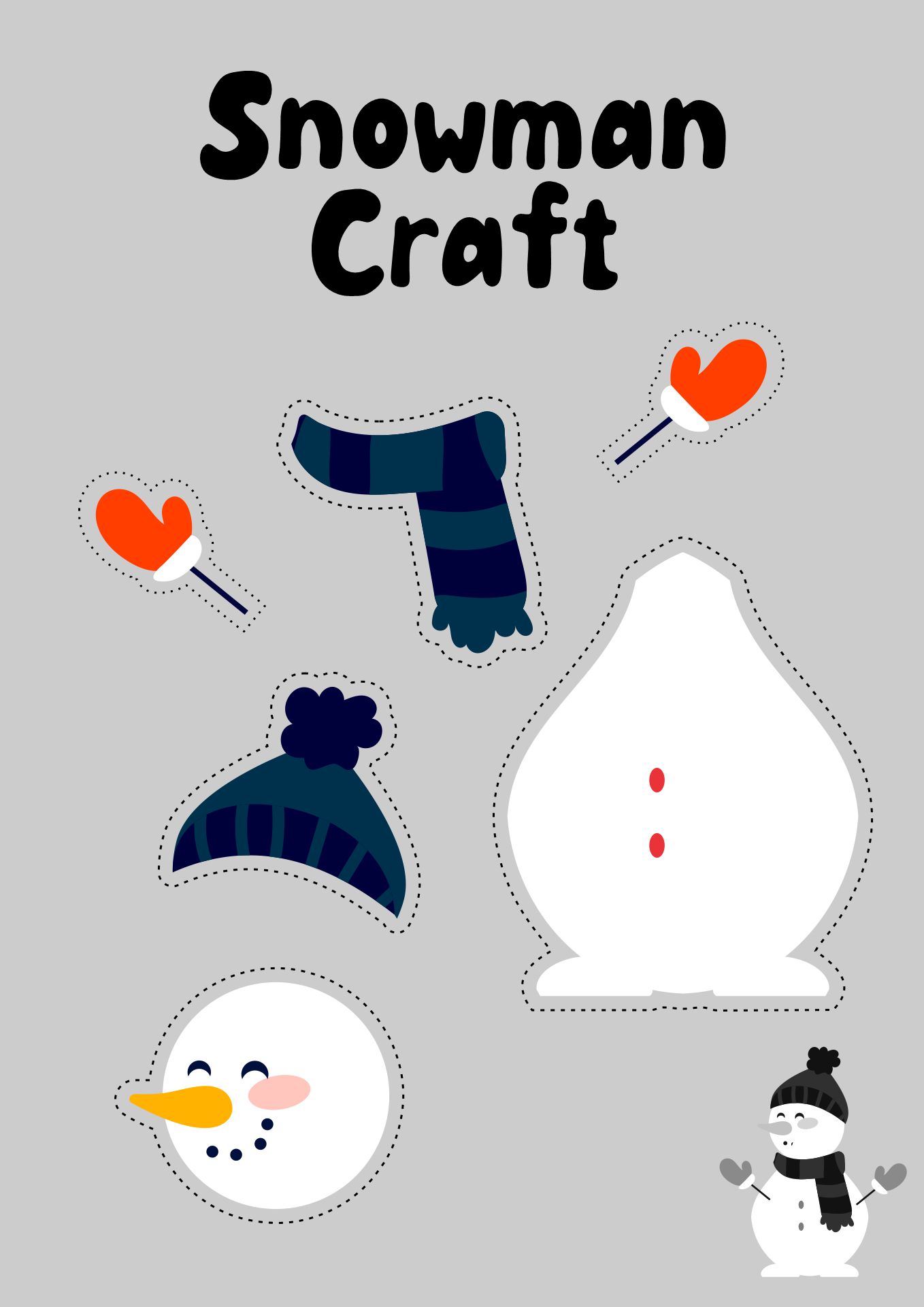 Oversized Snowman Craft Printables