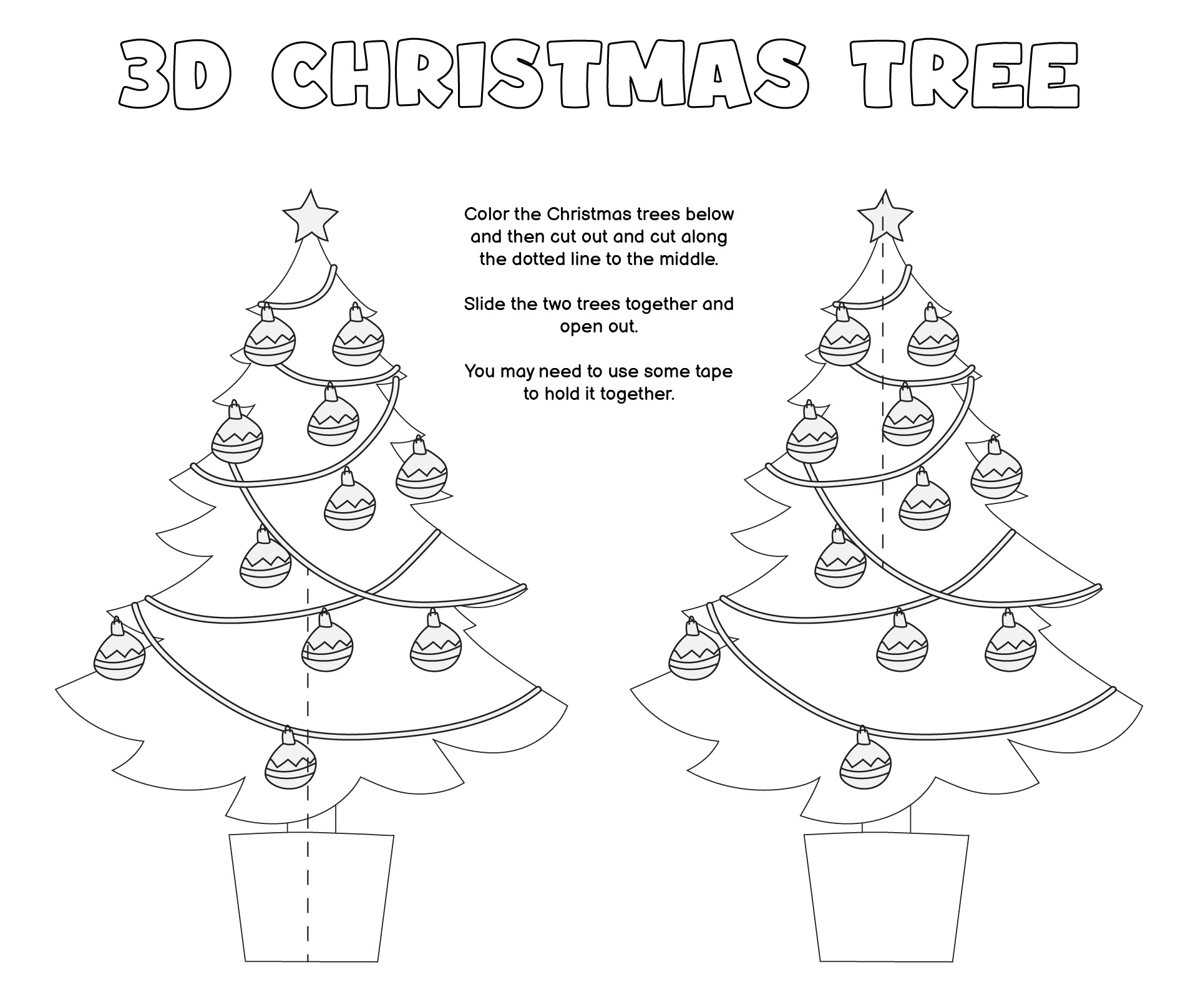 Paper 3D Christmas Tree Patterns