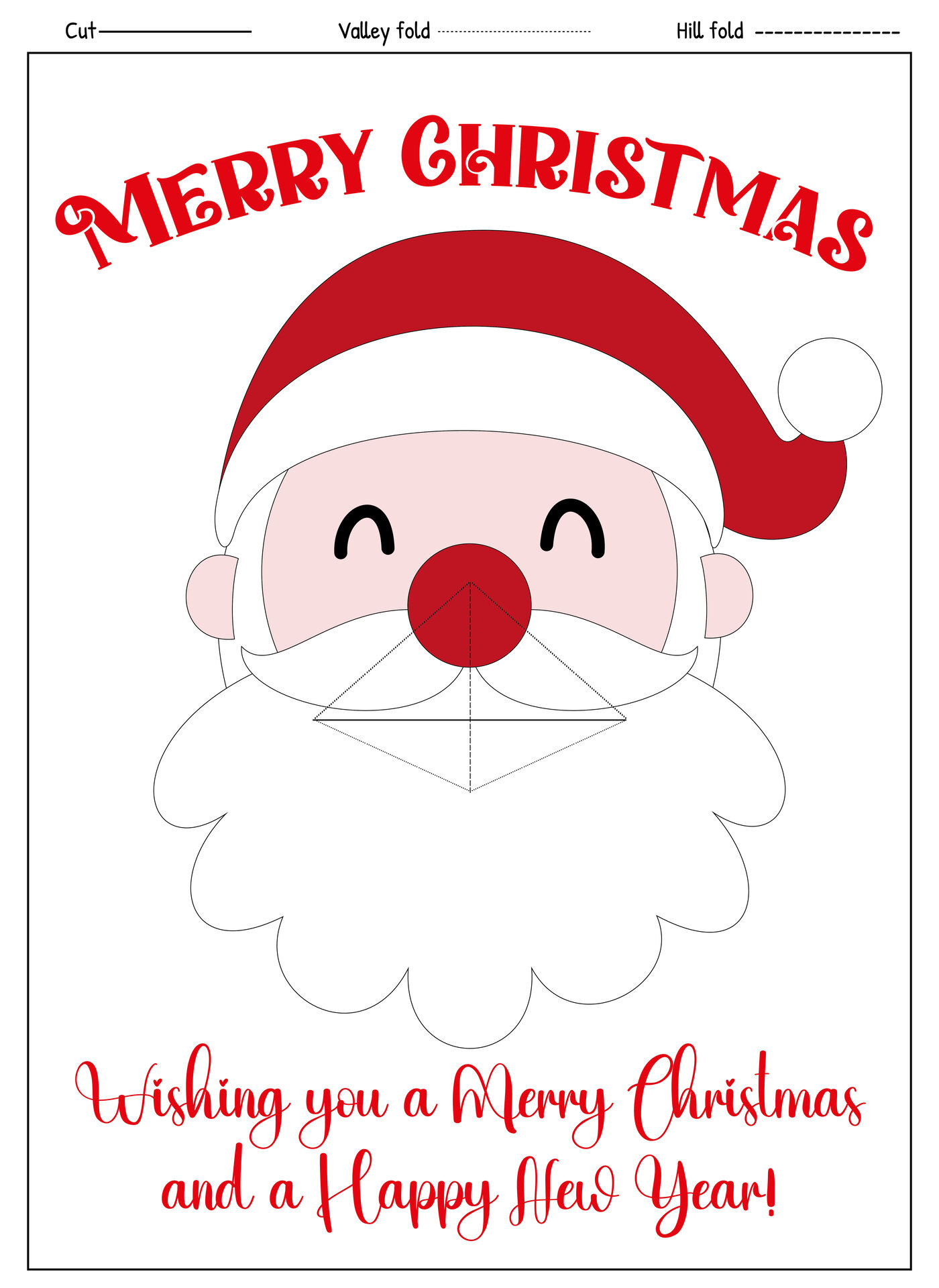 Printable 3D Santa Claus Cards