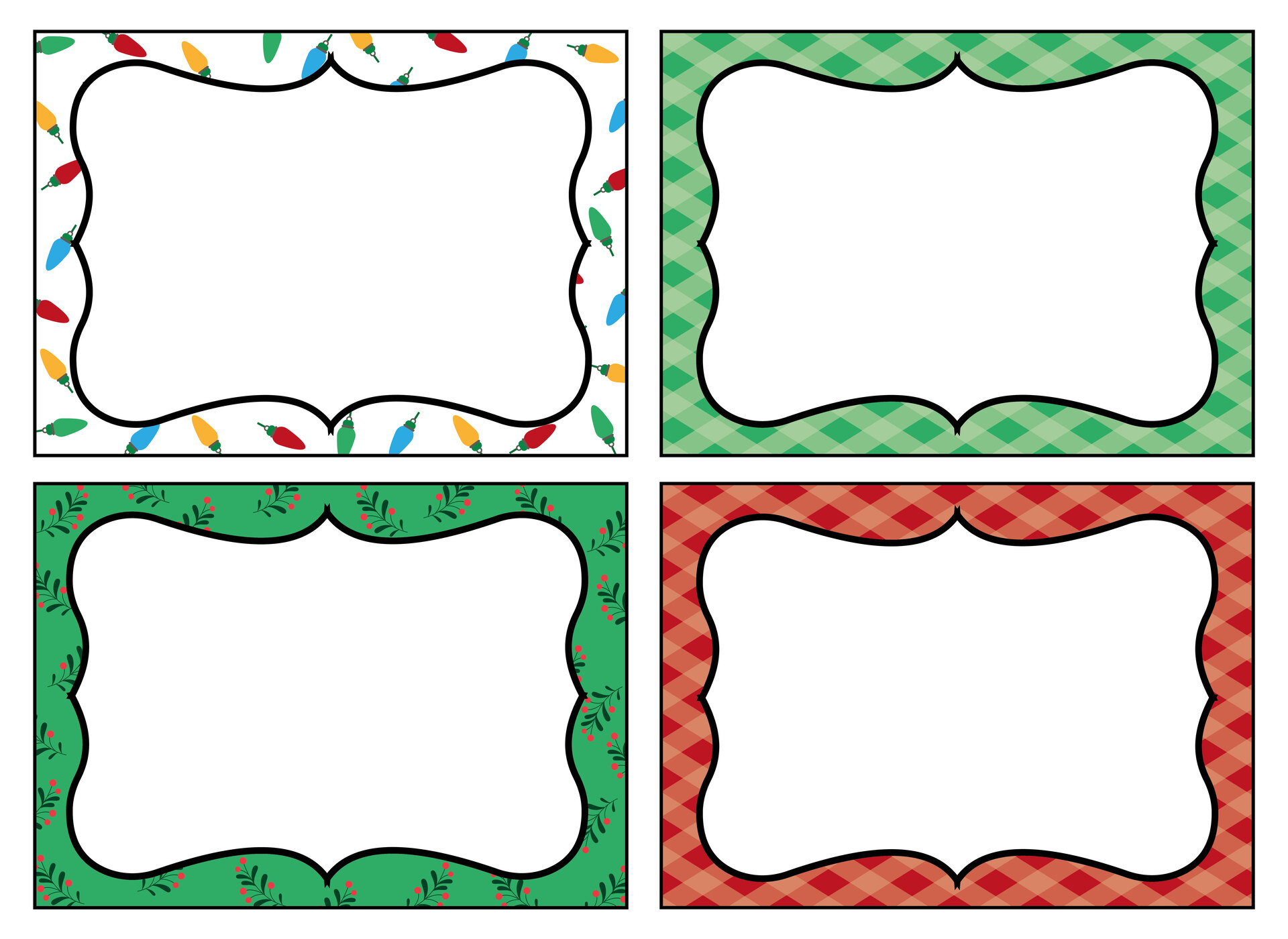 Printable Blank Christmas Food Labels