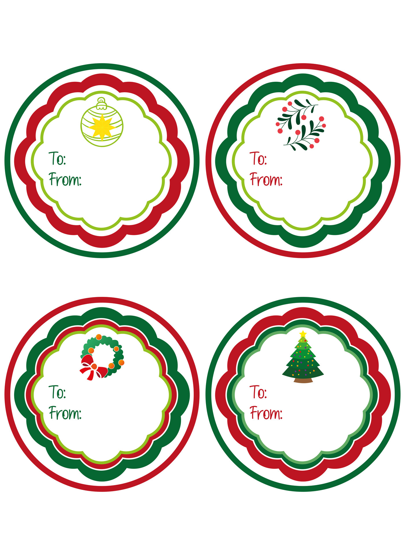 Printable Blank Christmas Sticker Labels