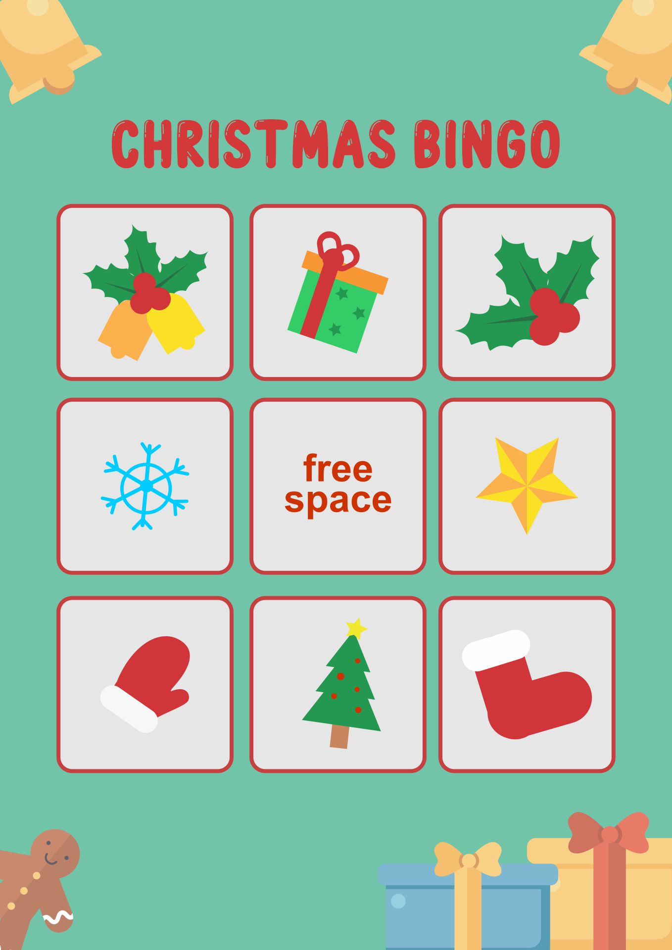 Printable Christmas Bingo Boards for Kids