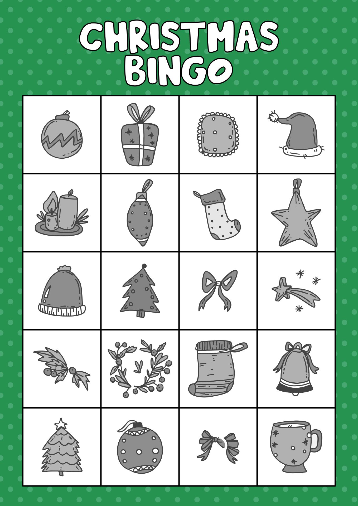 Printable Christmas Bingo Card Set 20