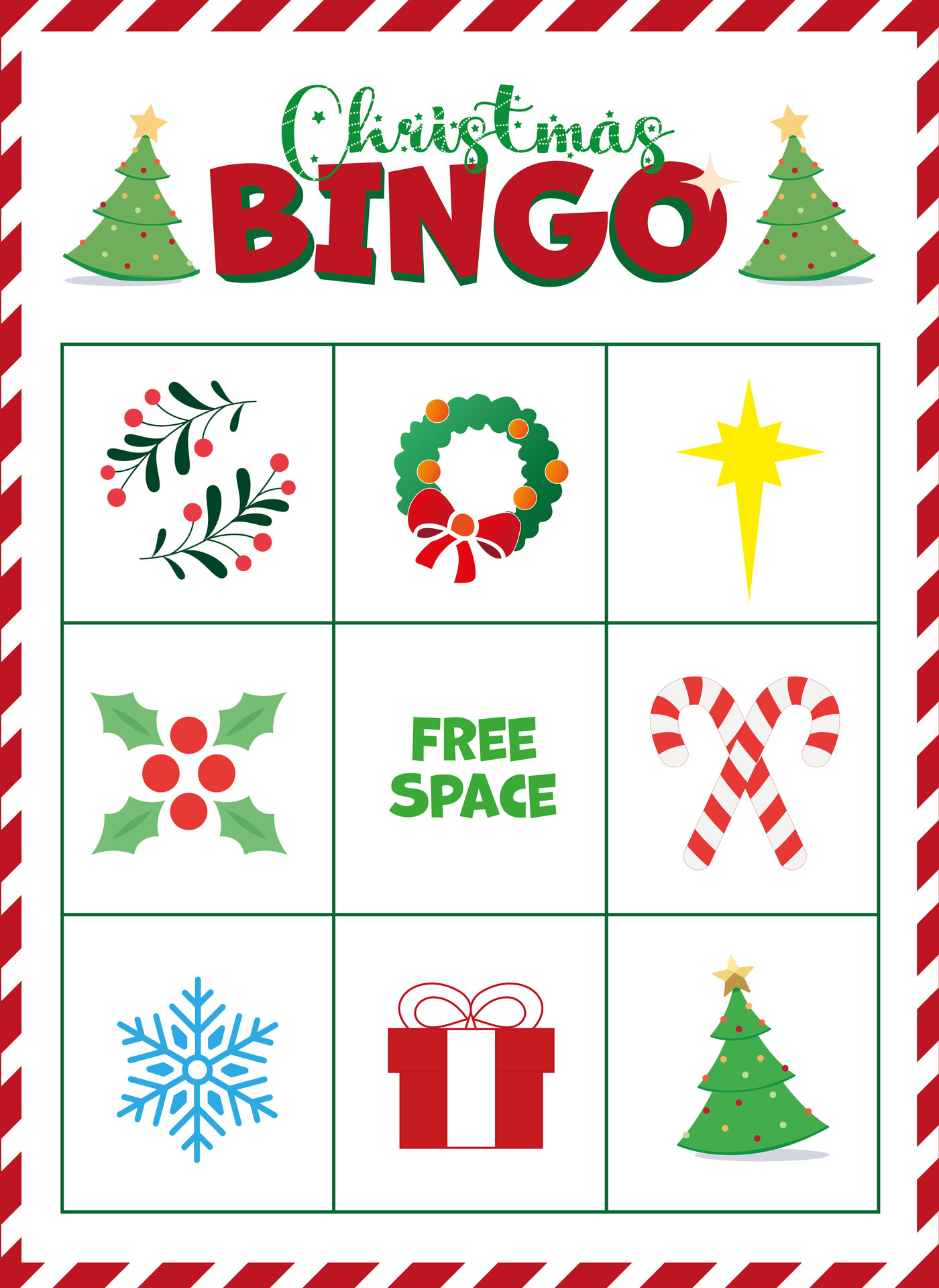 Printable Christmas Bingo Cards for Family Game Night