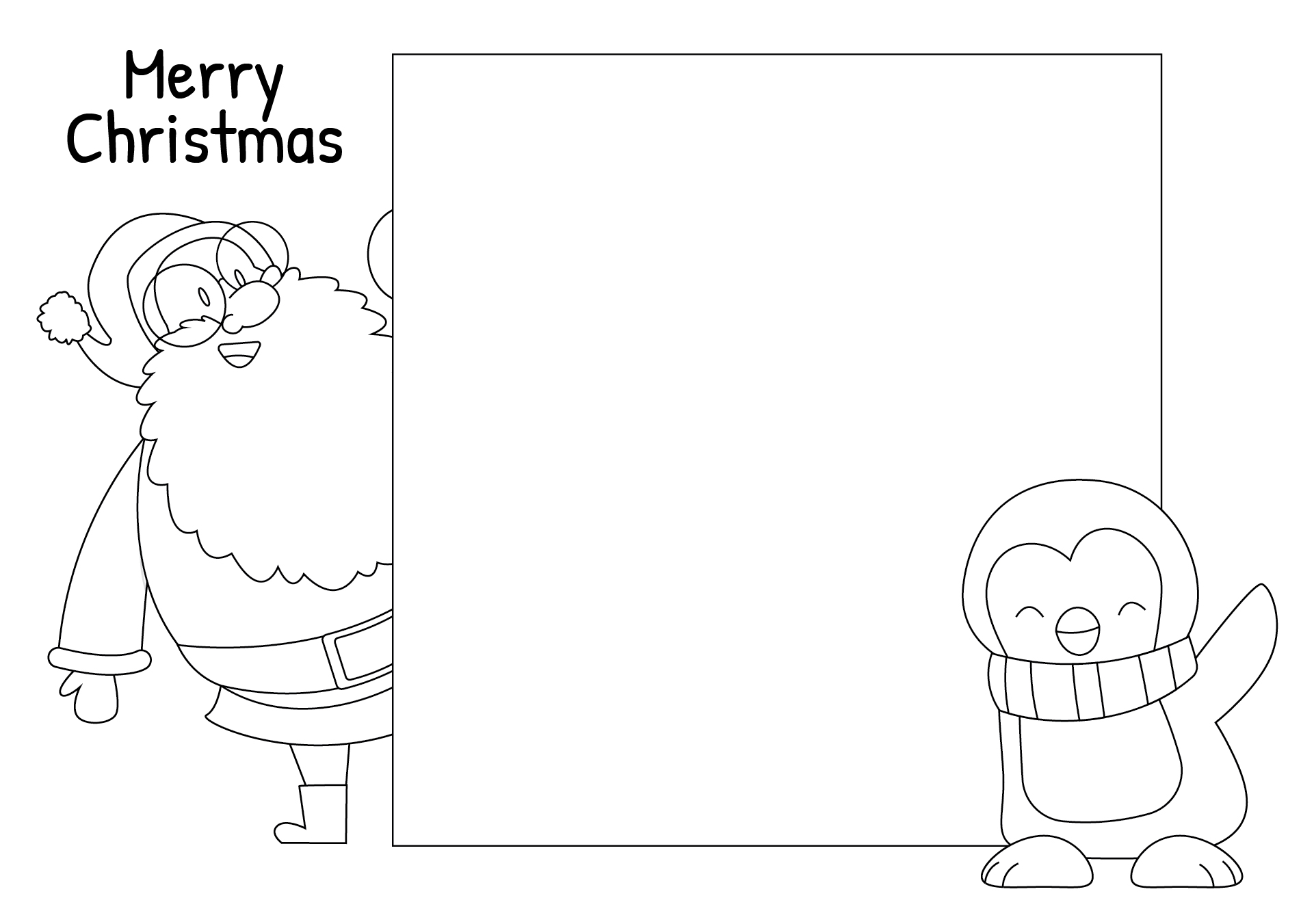 Printable Christmas Card Coloring Foldable