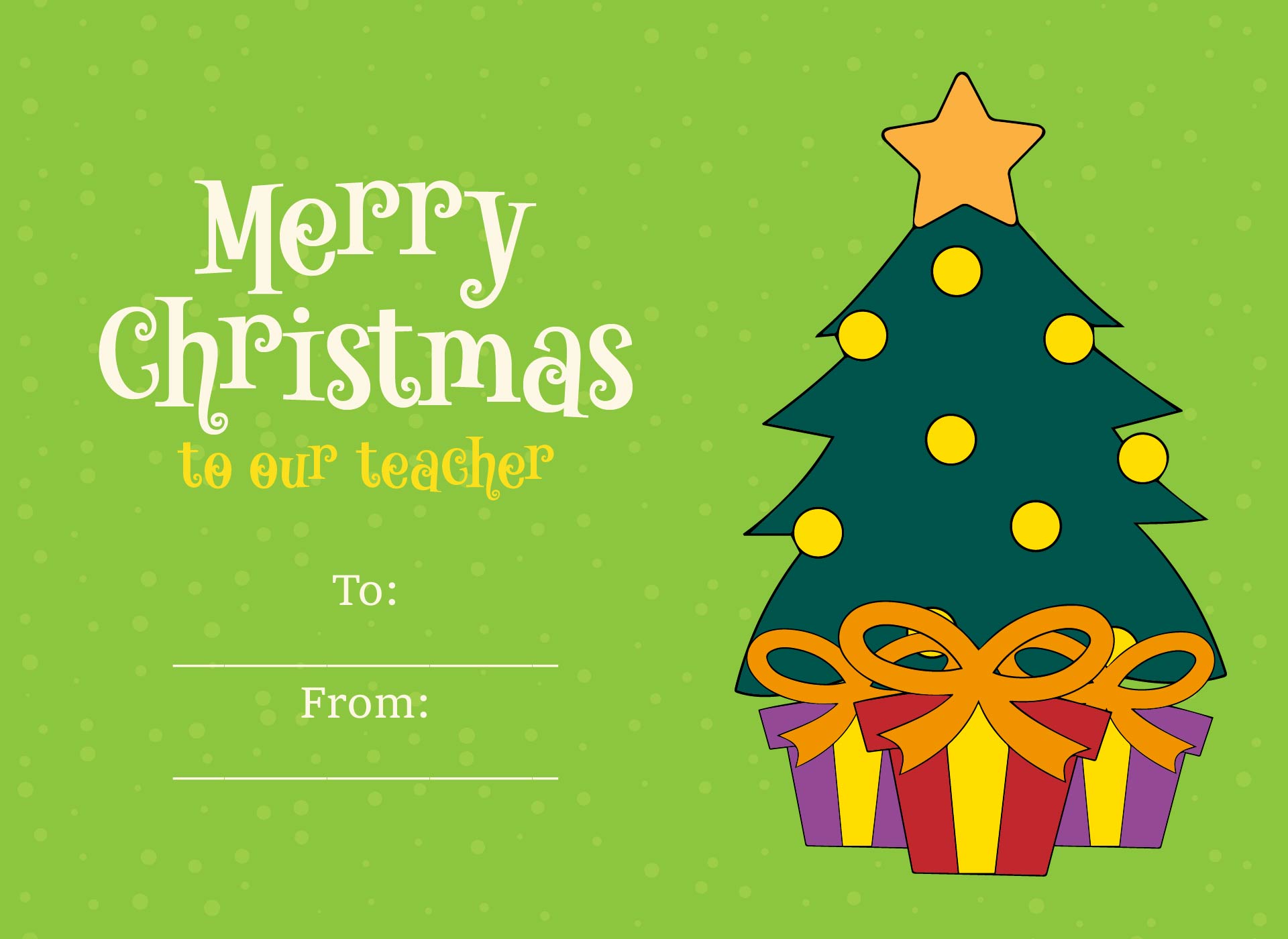 Printable Christmas Cards for Elementary Teachers