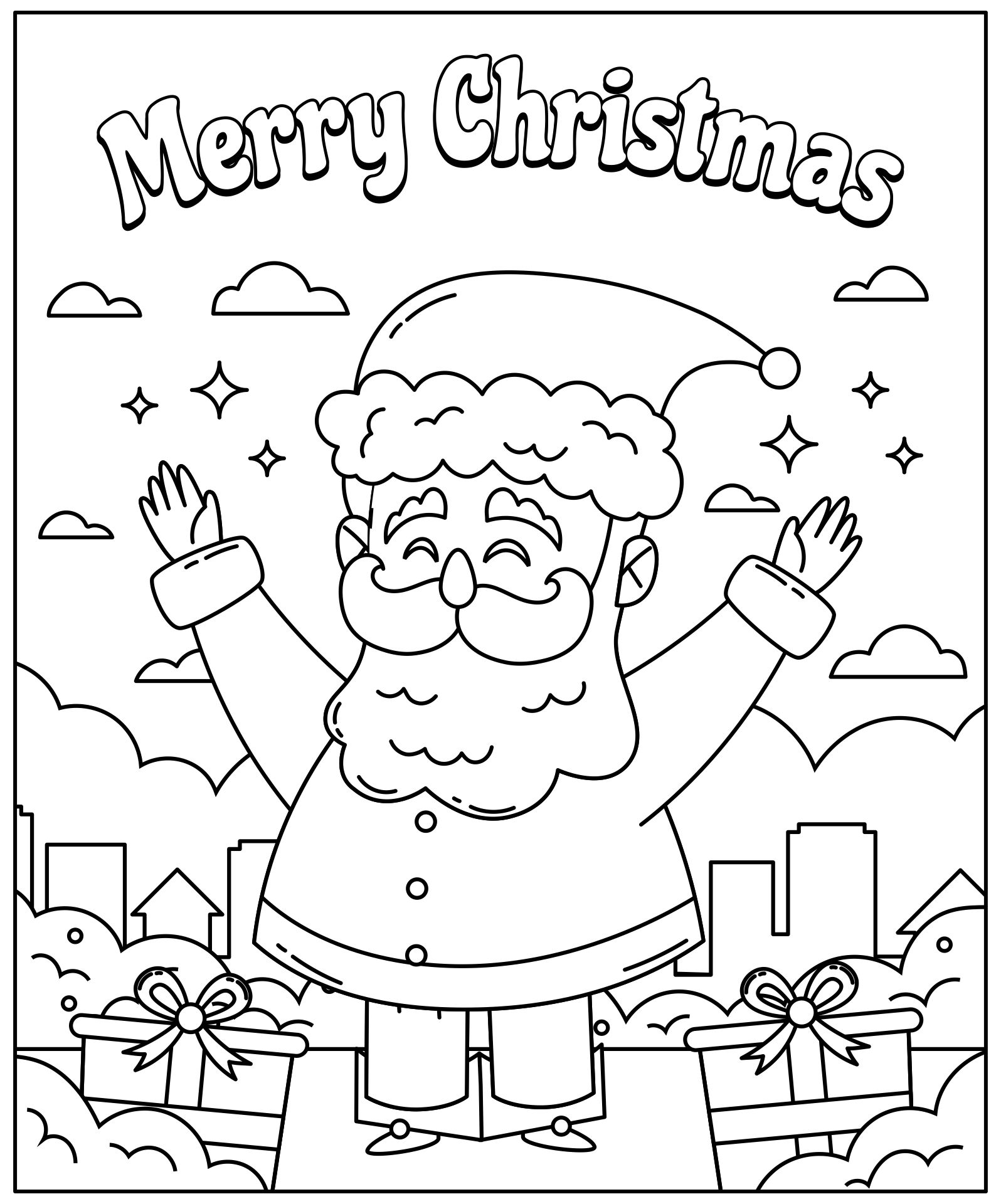 Printable Christmas Coloring Cards for Children