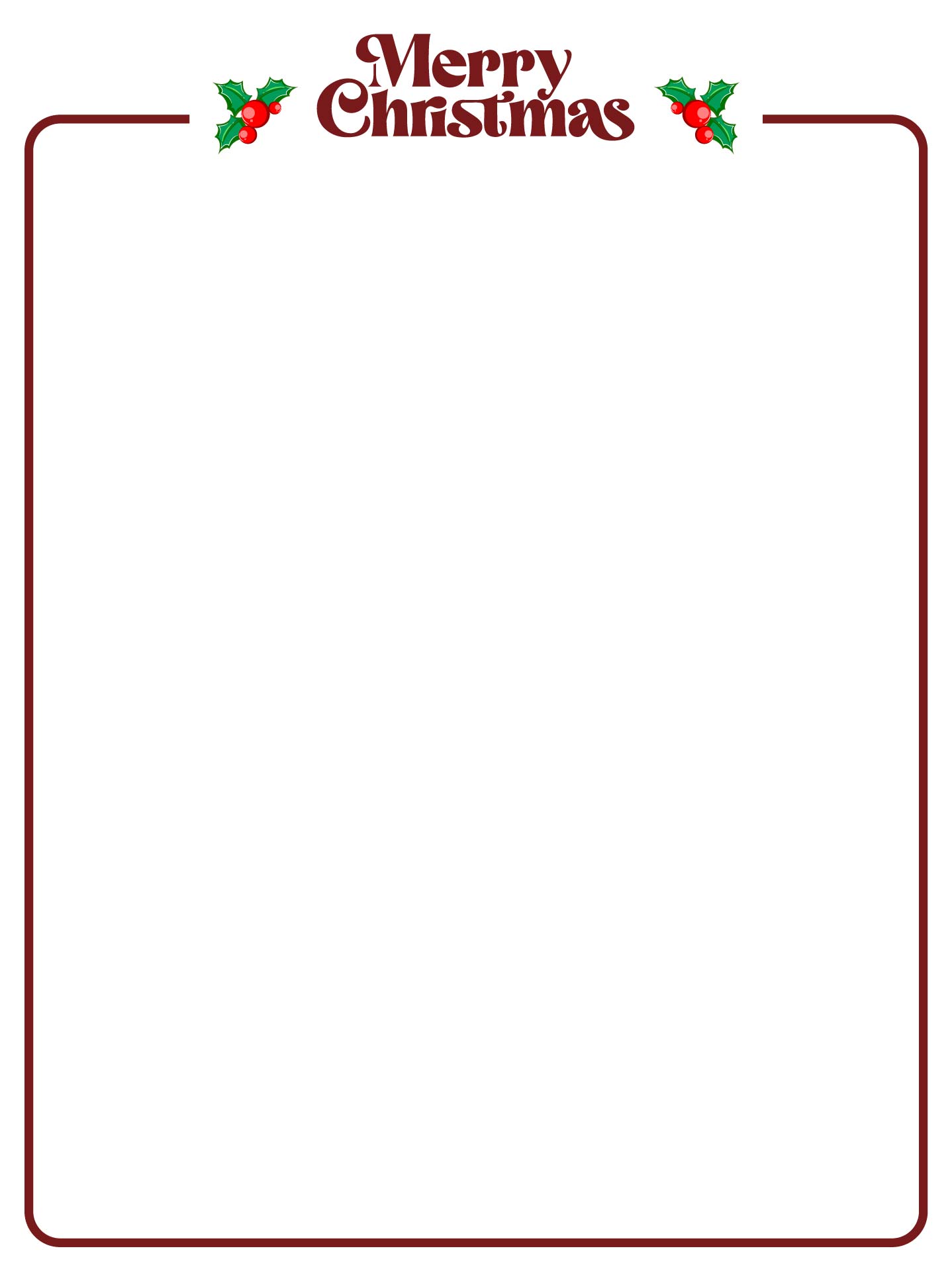 Printable Christmas Letterhead Stationery